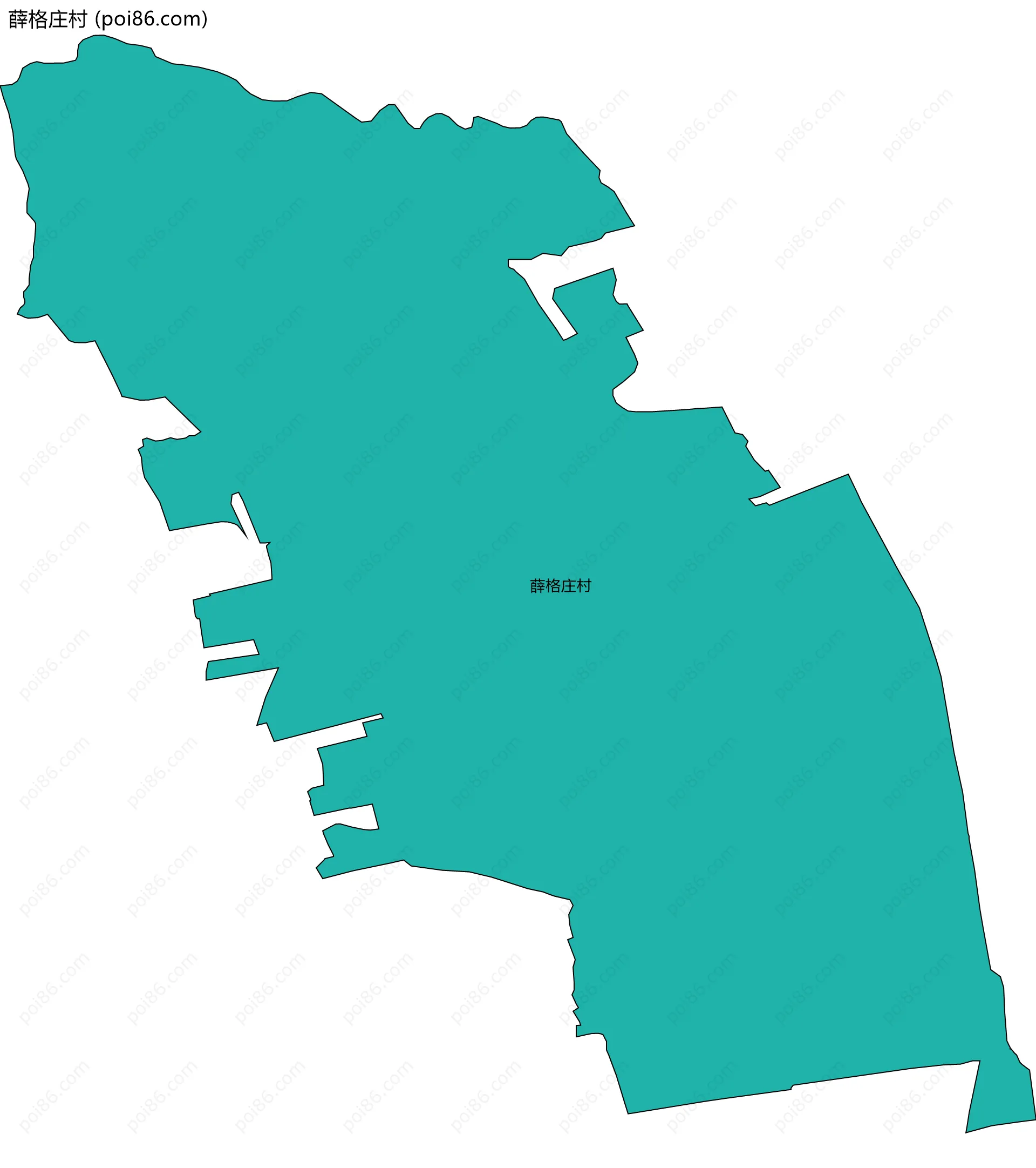 薛格庄村边界地图