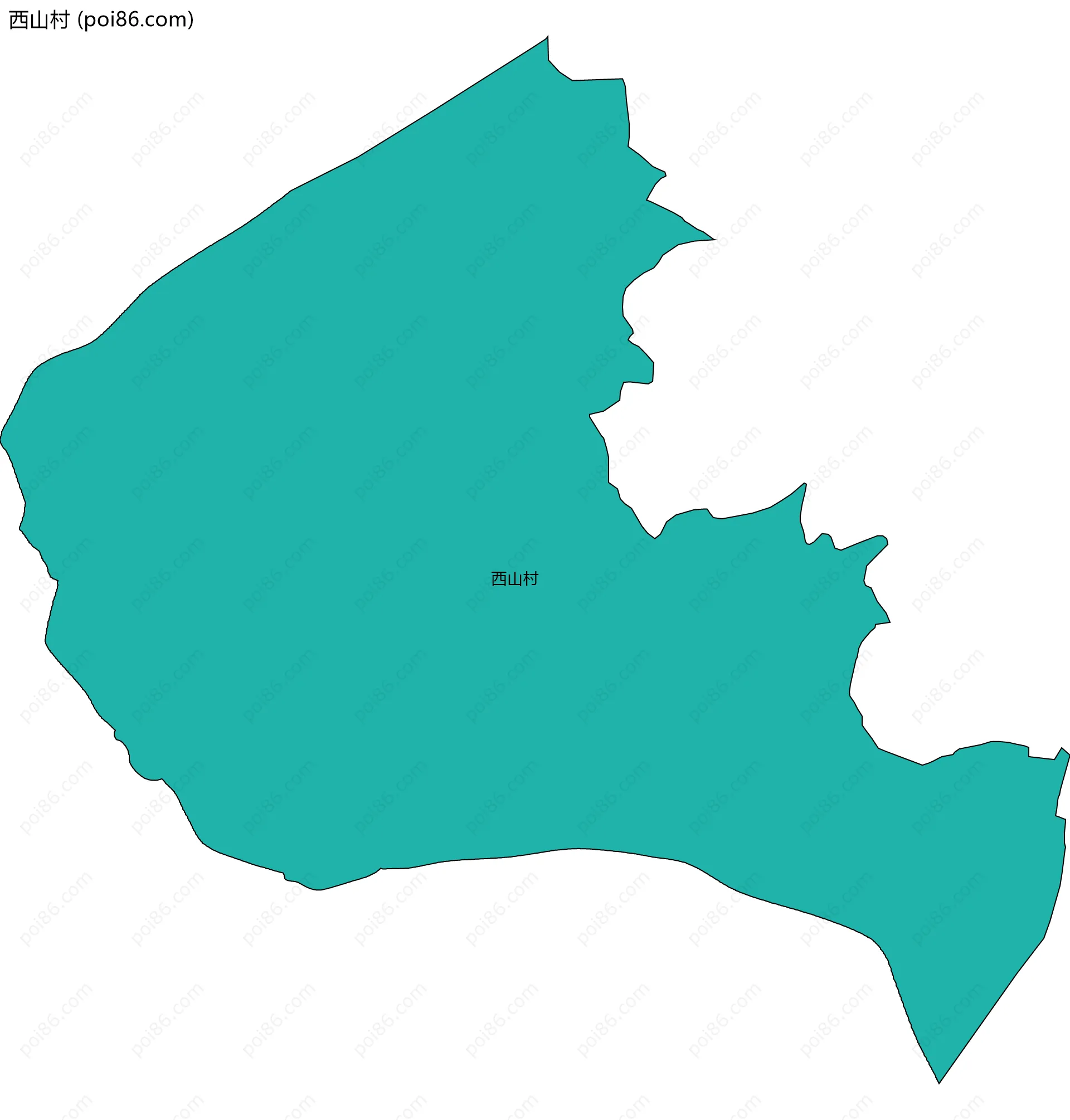 西山村边界地图