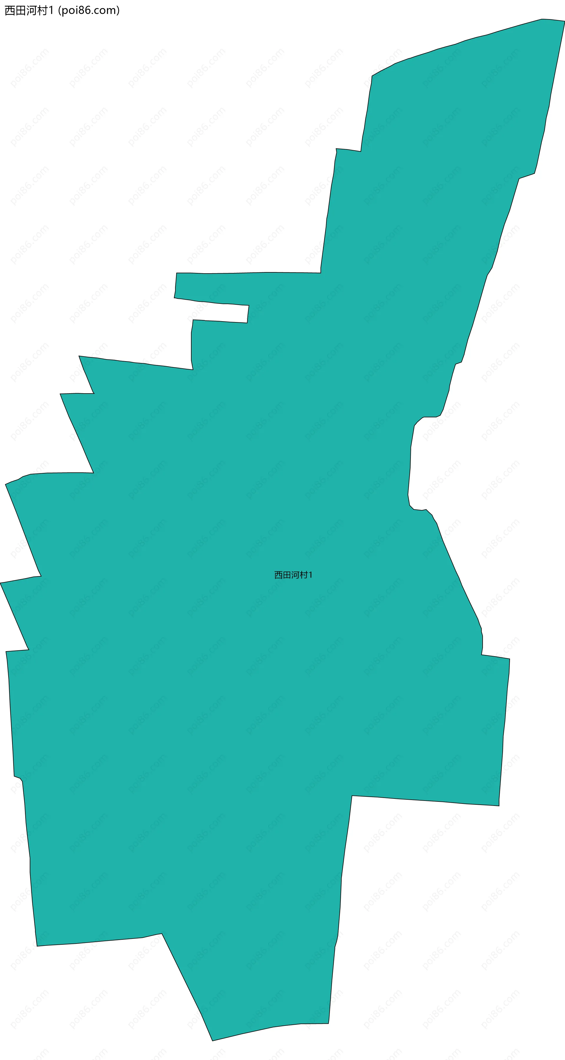 西田河村1边界地图