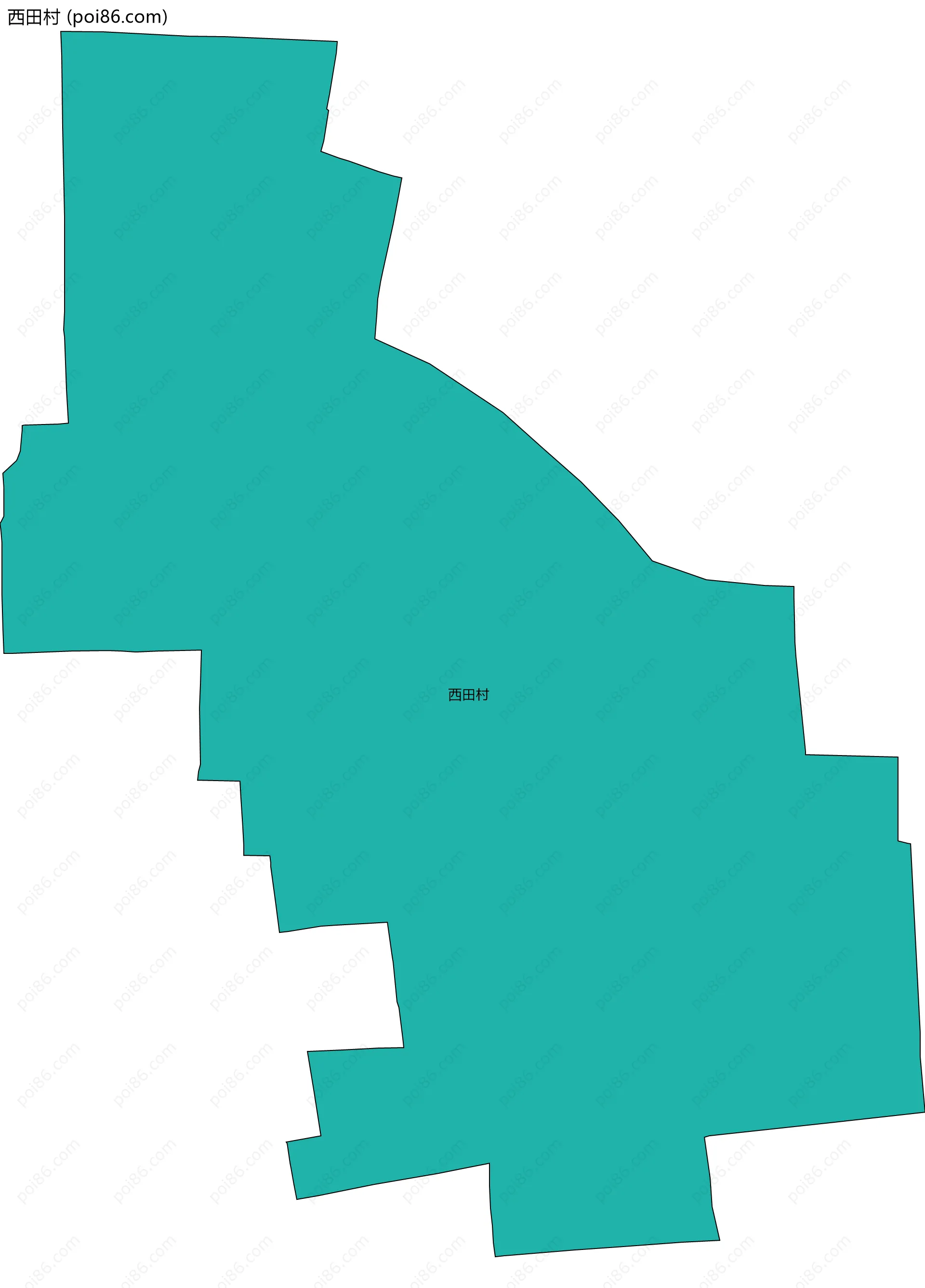 西田村边界地图