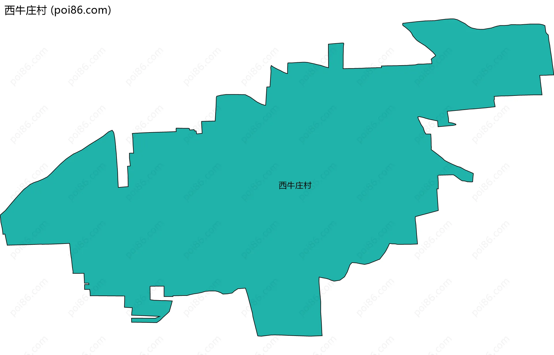 西牛庄村边界地图