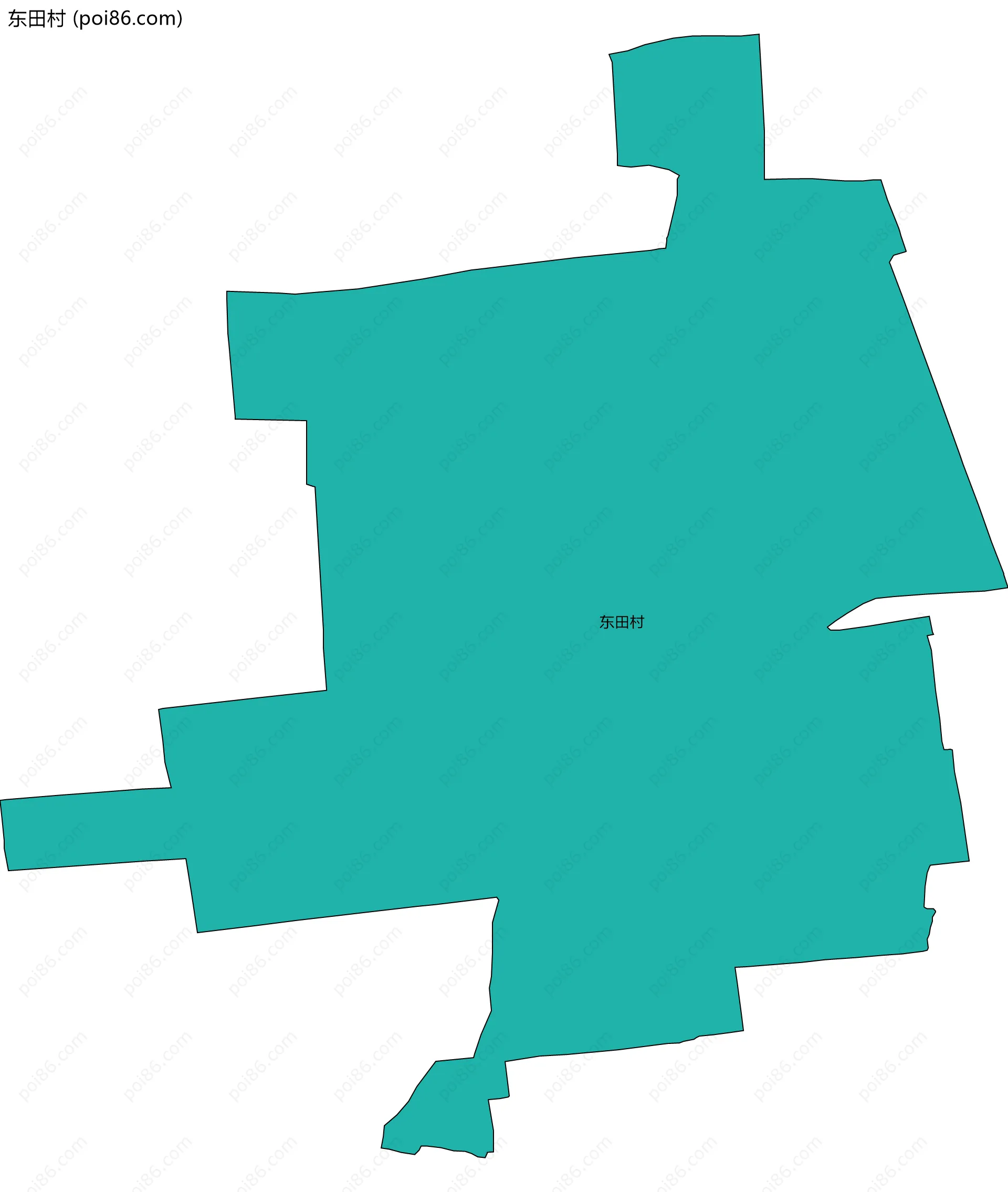 东田村边界地图