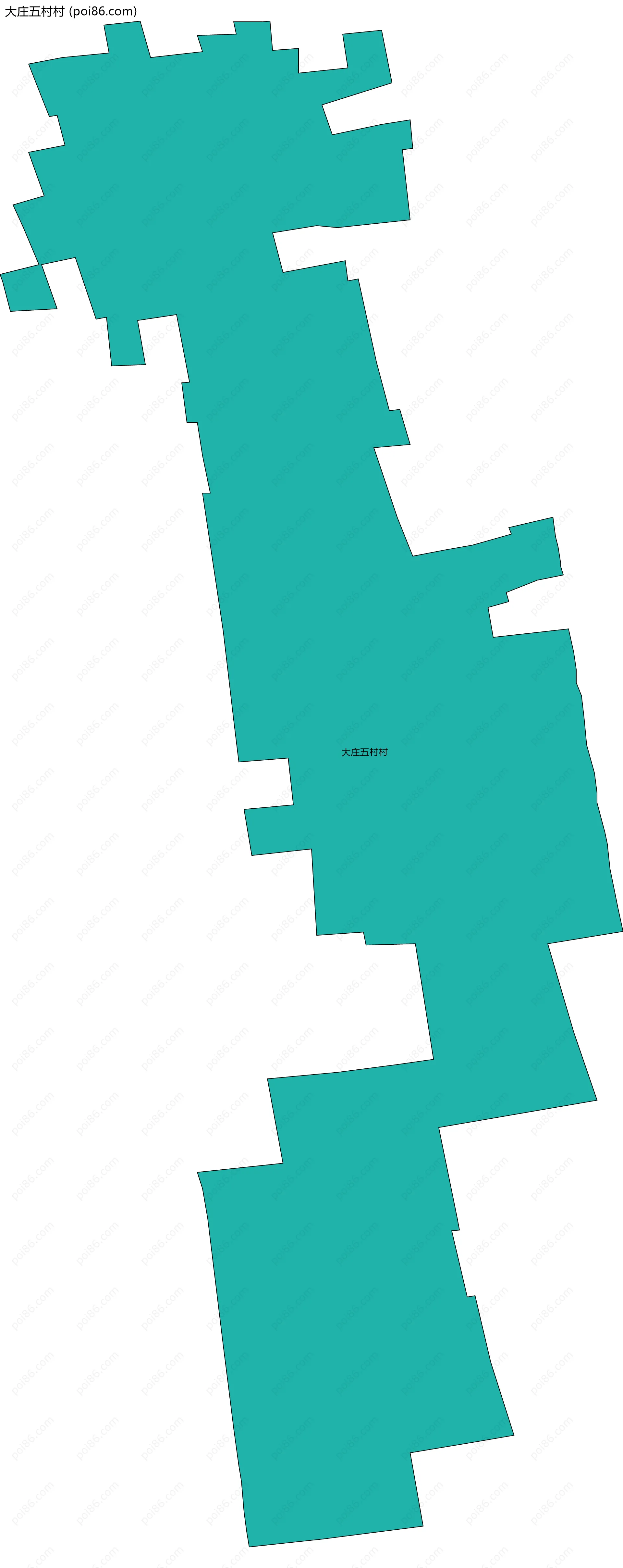大庄五村村边界地图
