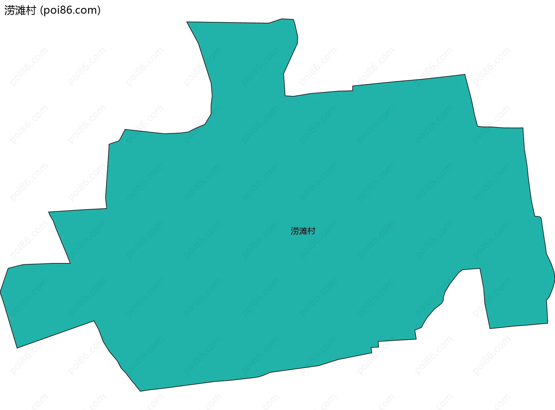 涝滩村边界地图