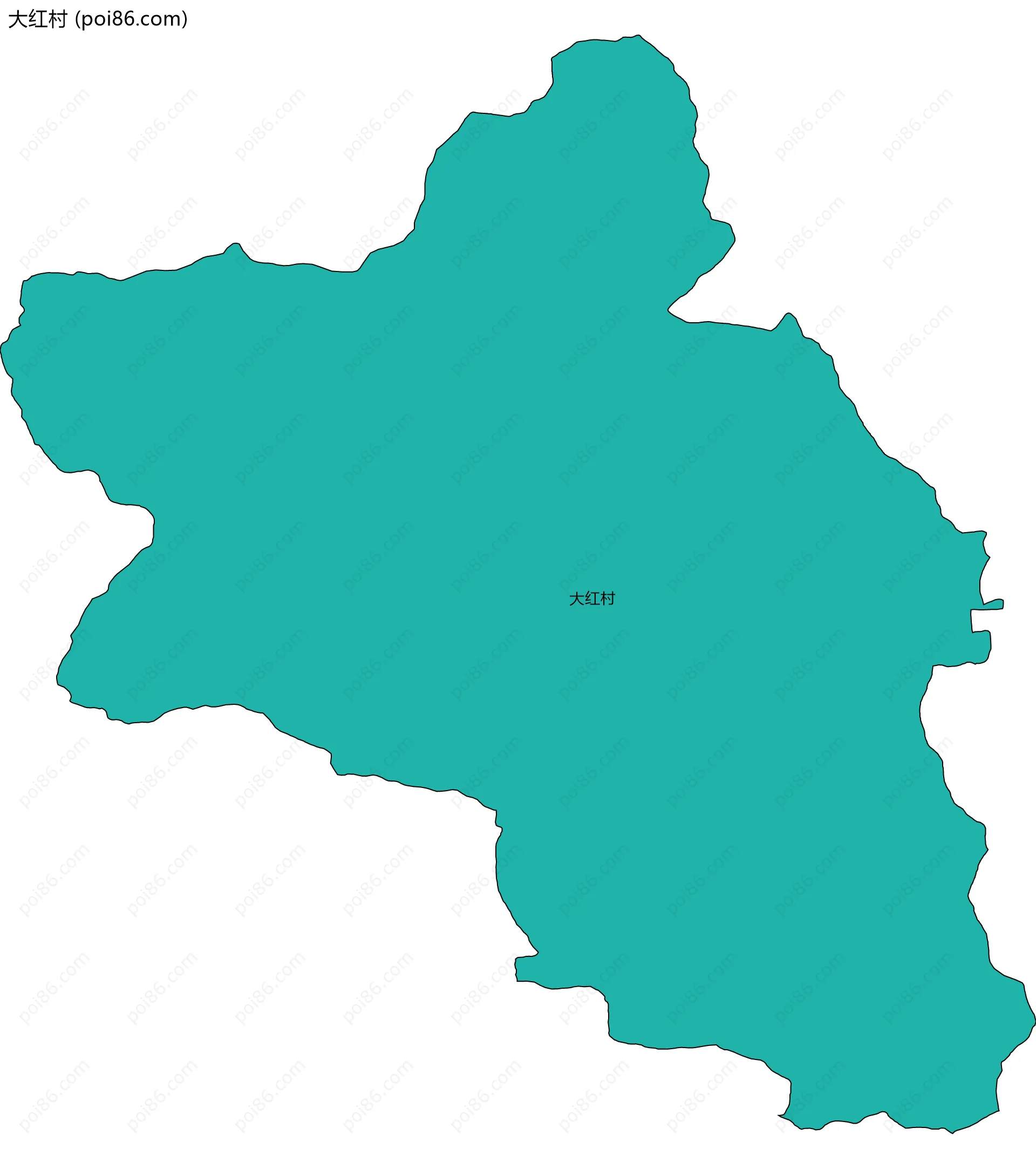 大红村边界地图