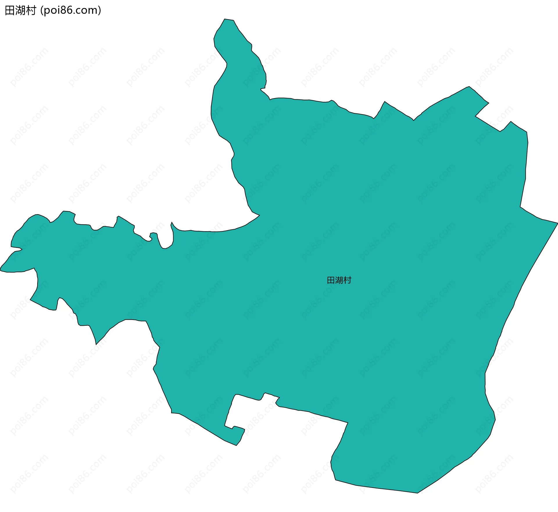 田湖村边界地图