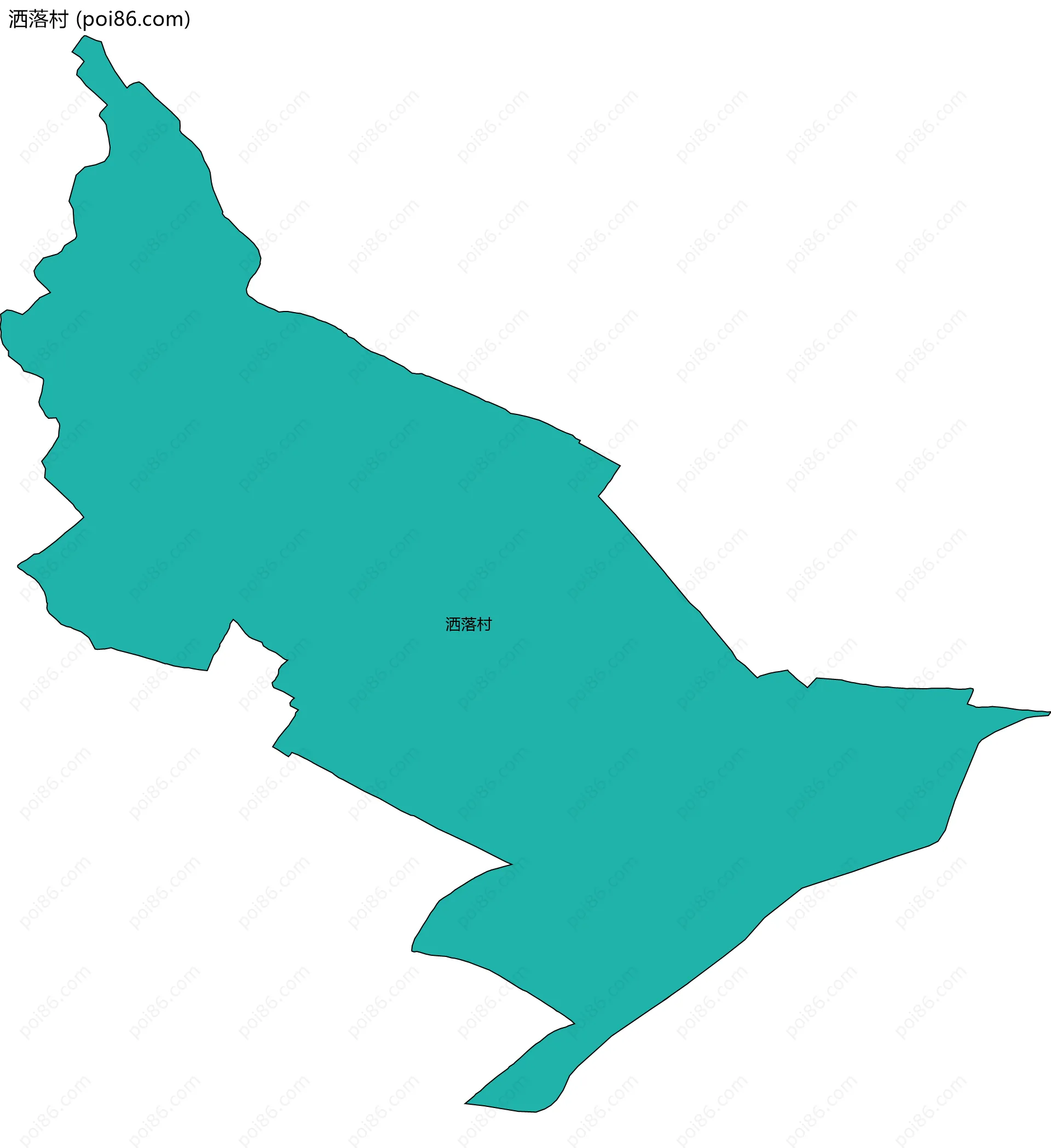 洒落村边界地图