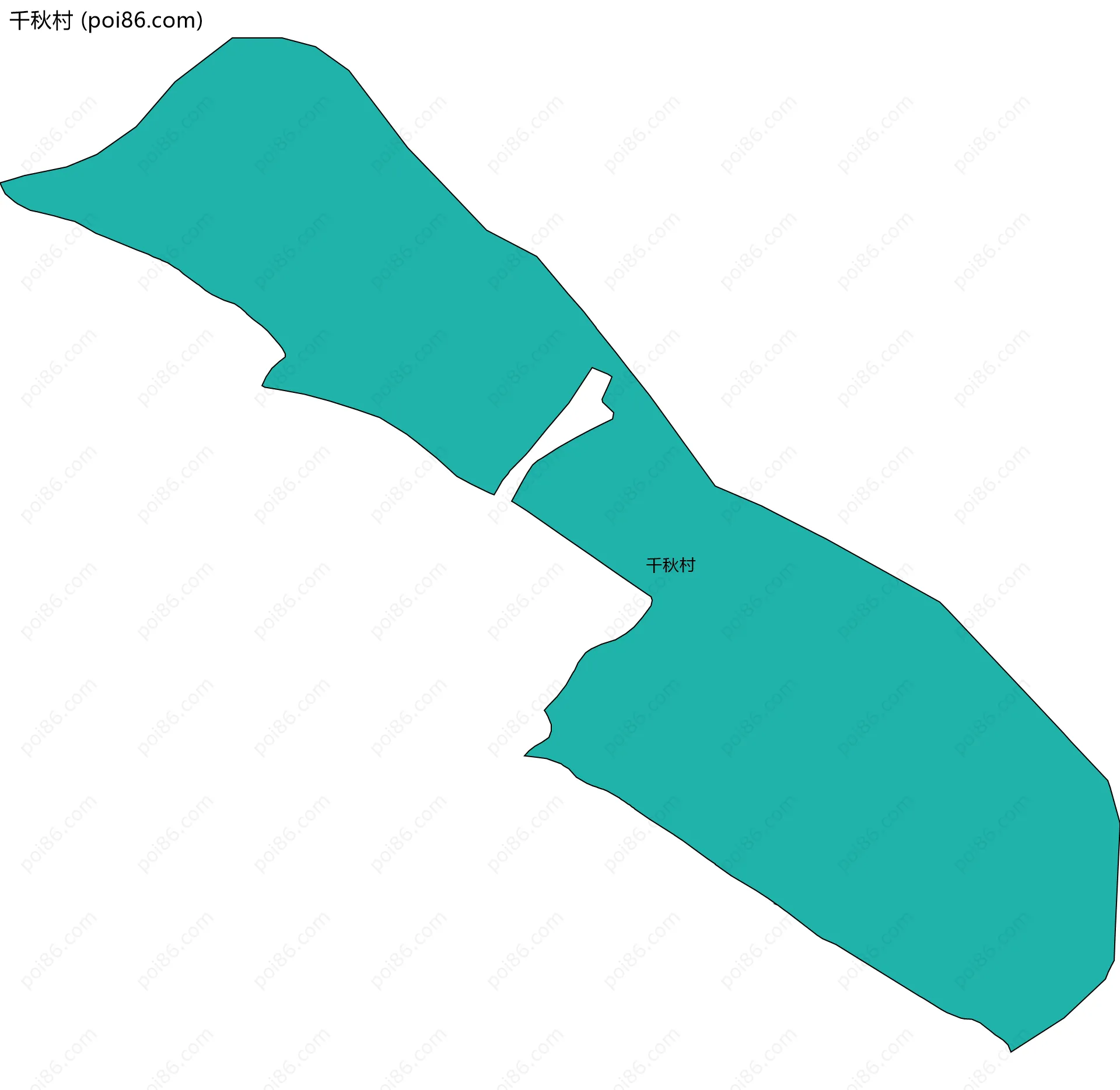 千秋村边界地图