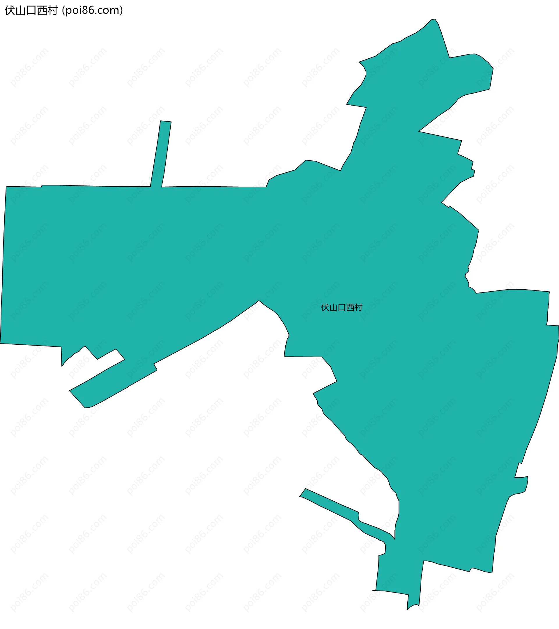 伏山口西村边界地图