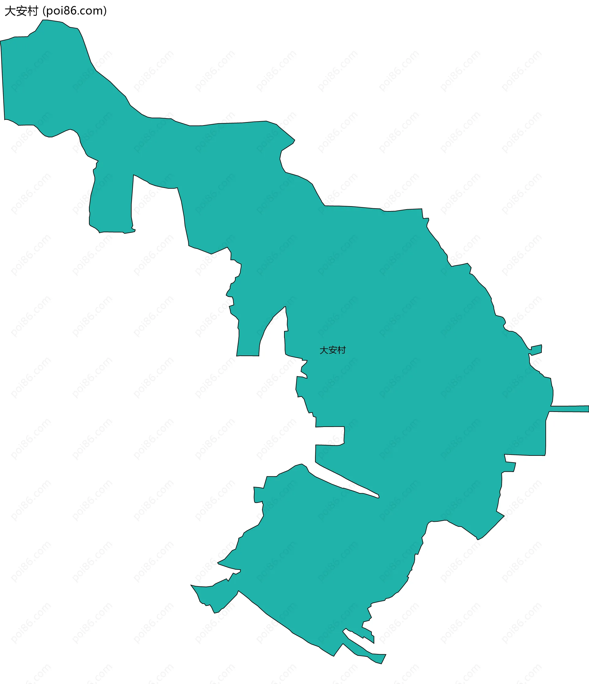 大安村边界地图