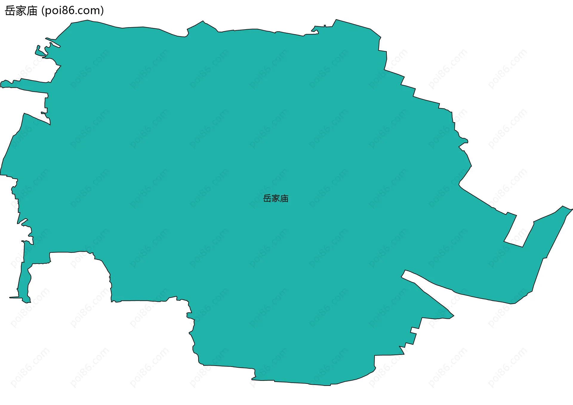 岳家庙边界地图