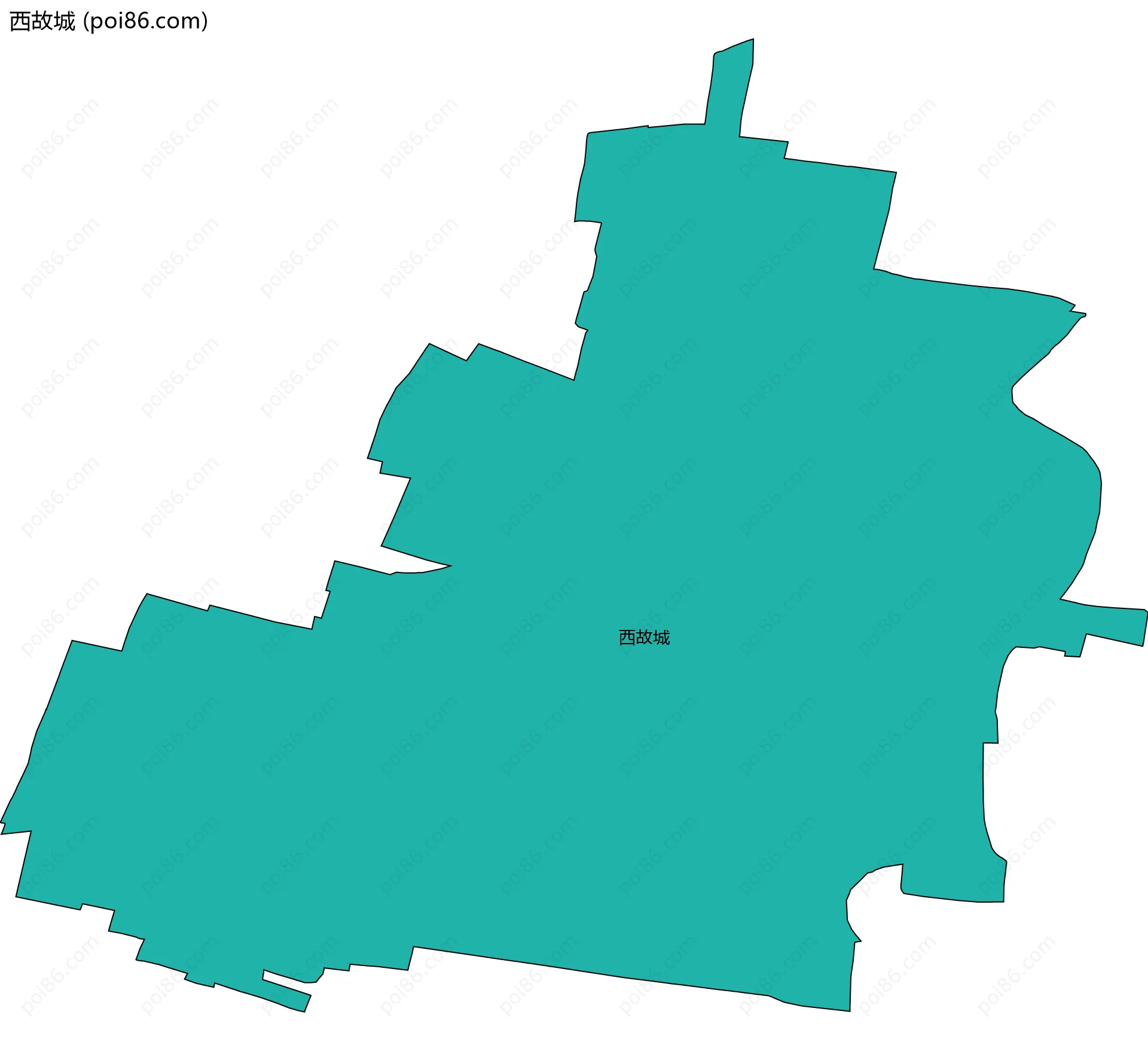 西故城边界地图
