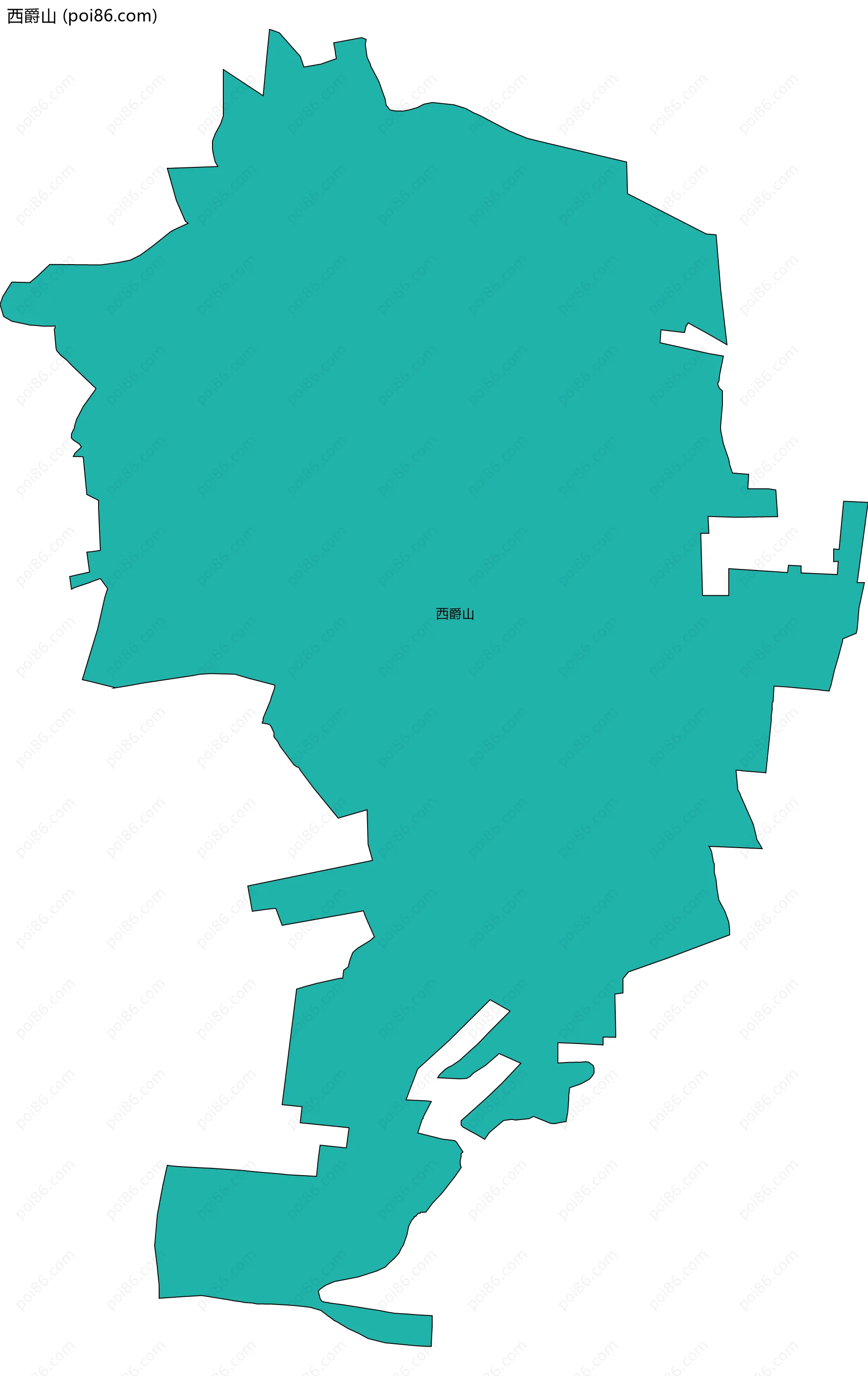 西爵山边界地图