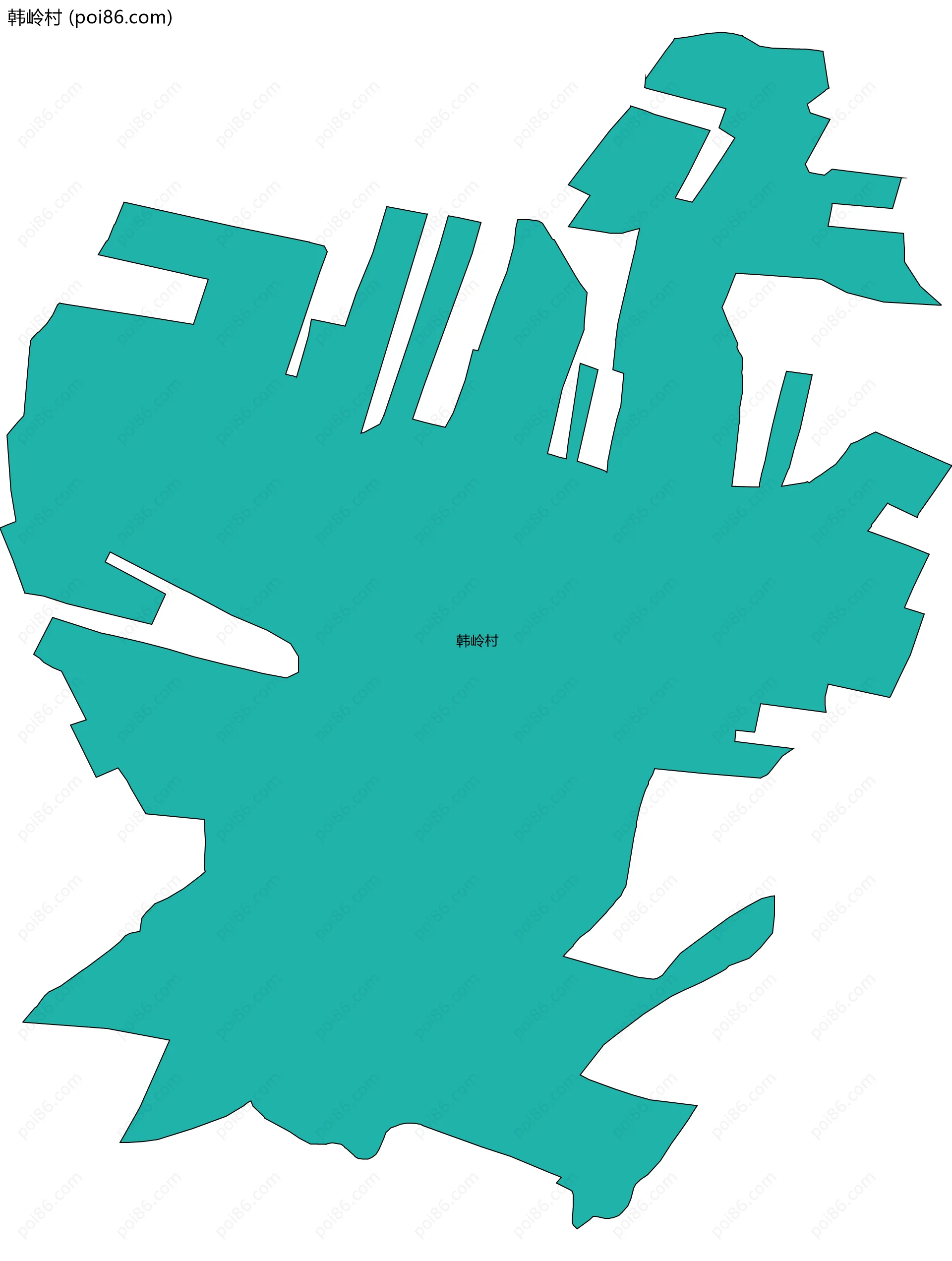 韩岭村边界地图