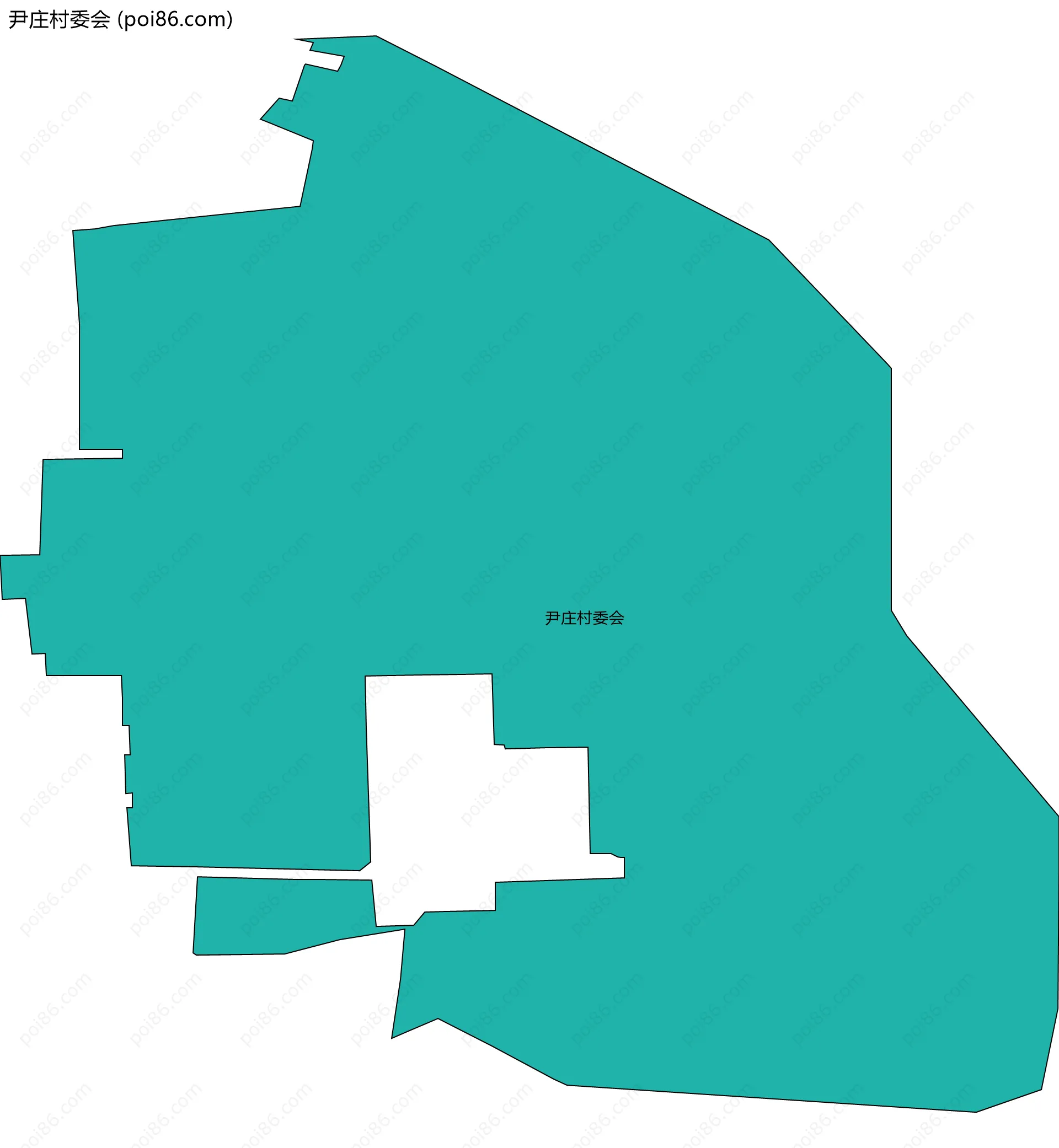 尹庄村委会边界地图