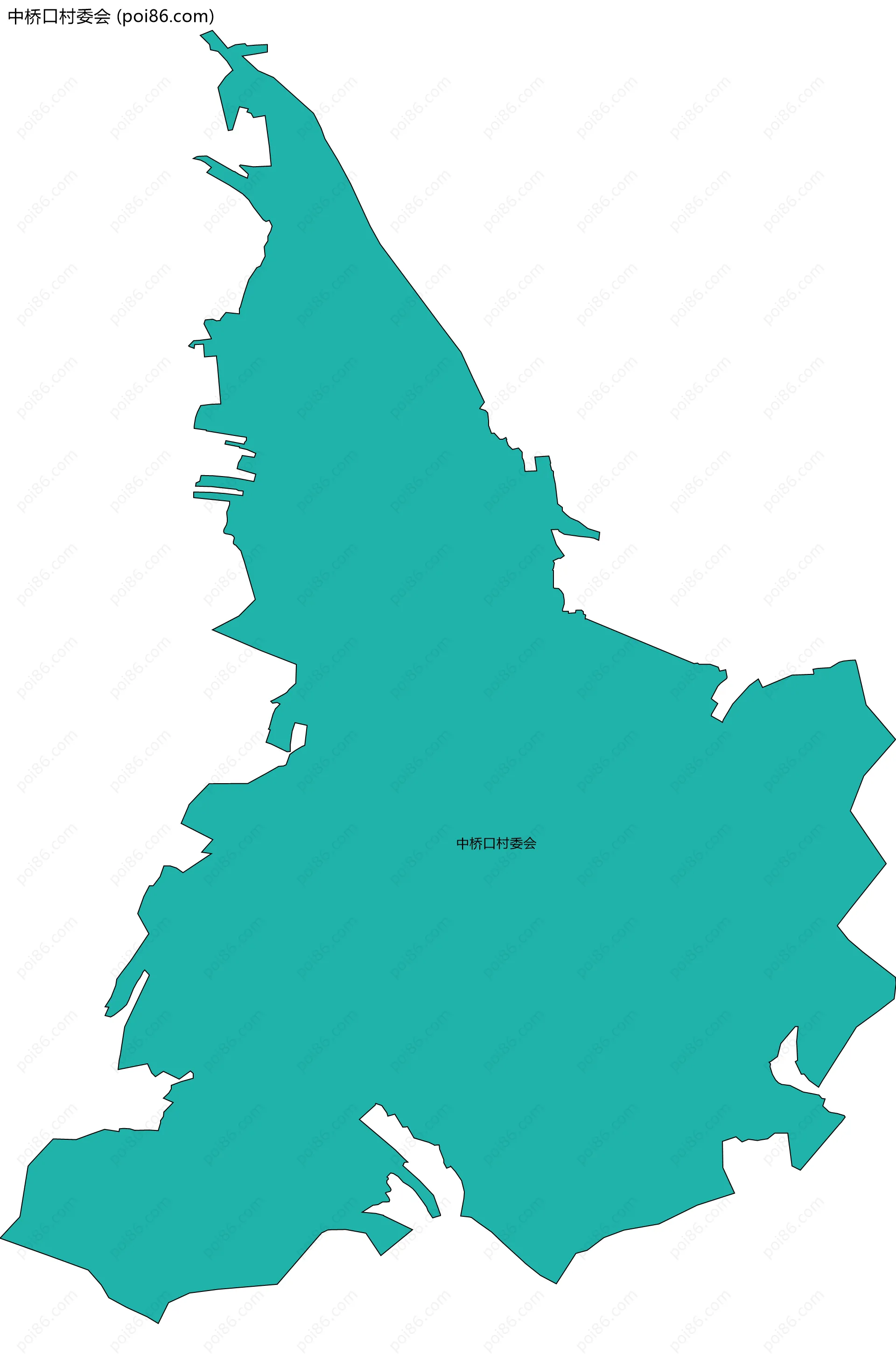 中桥口村委会边界地图