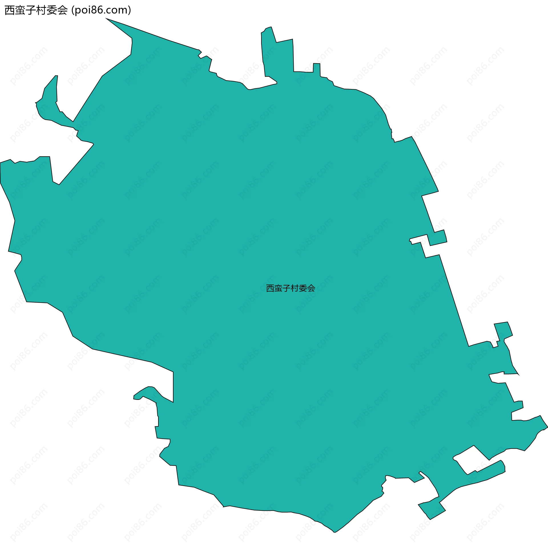 西蛮子村委会边界地图