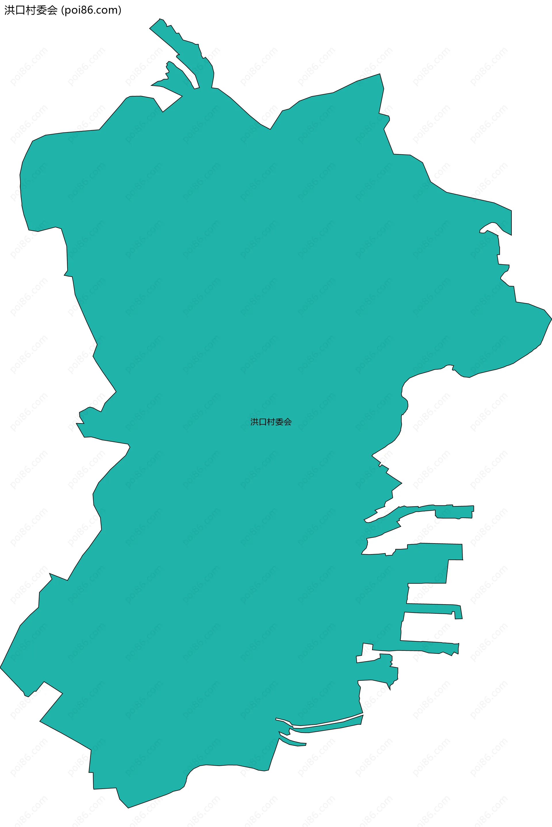 洪口村委会边界地图