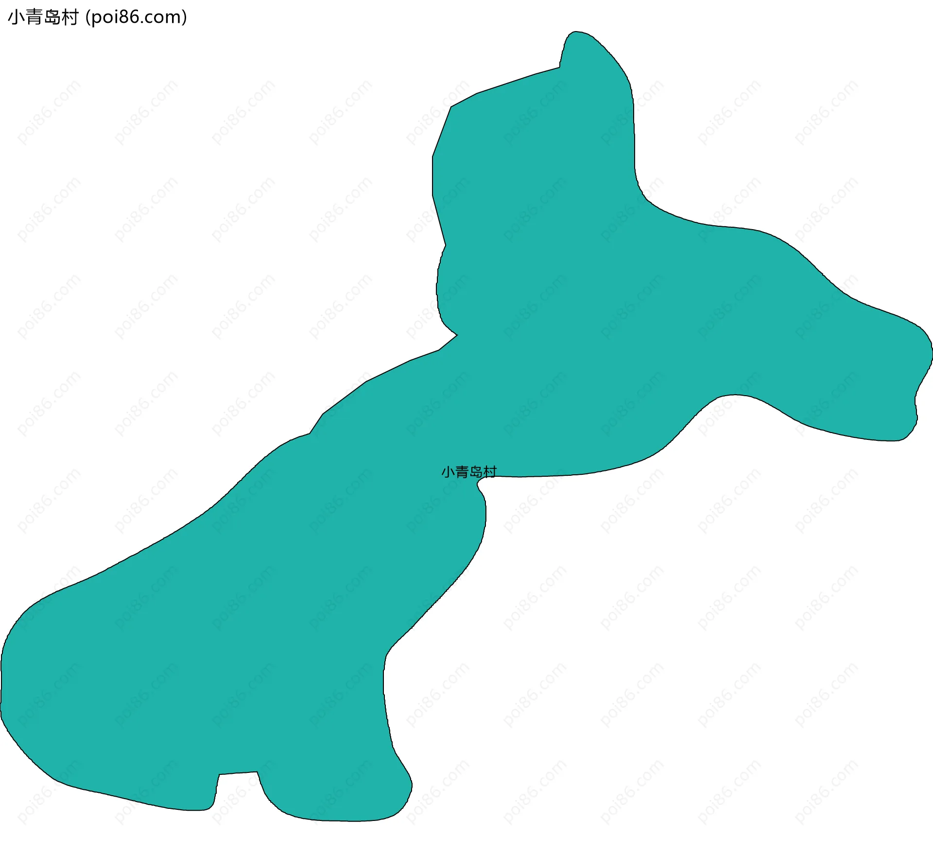 小青岛村边界地图
