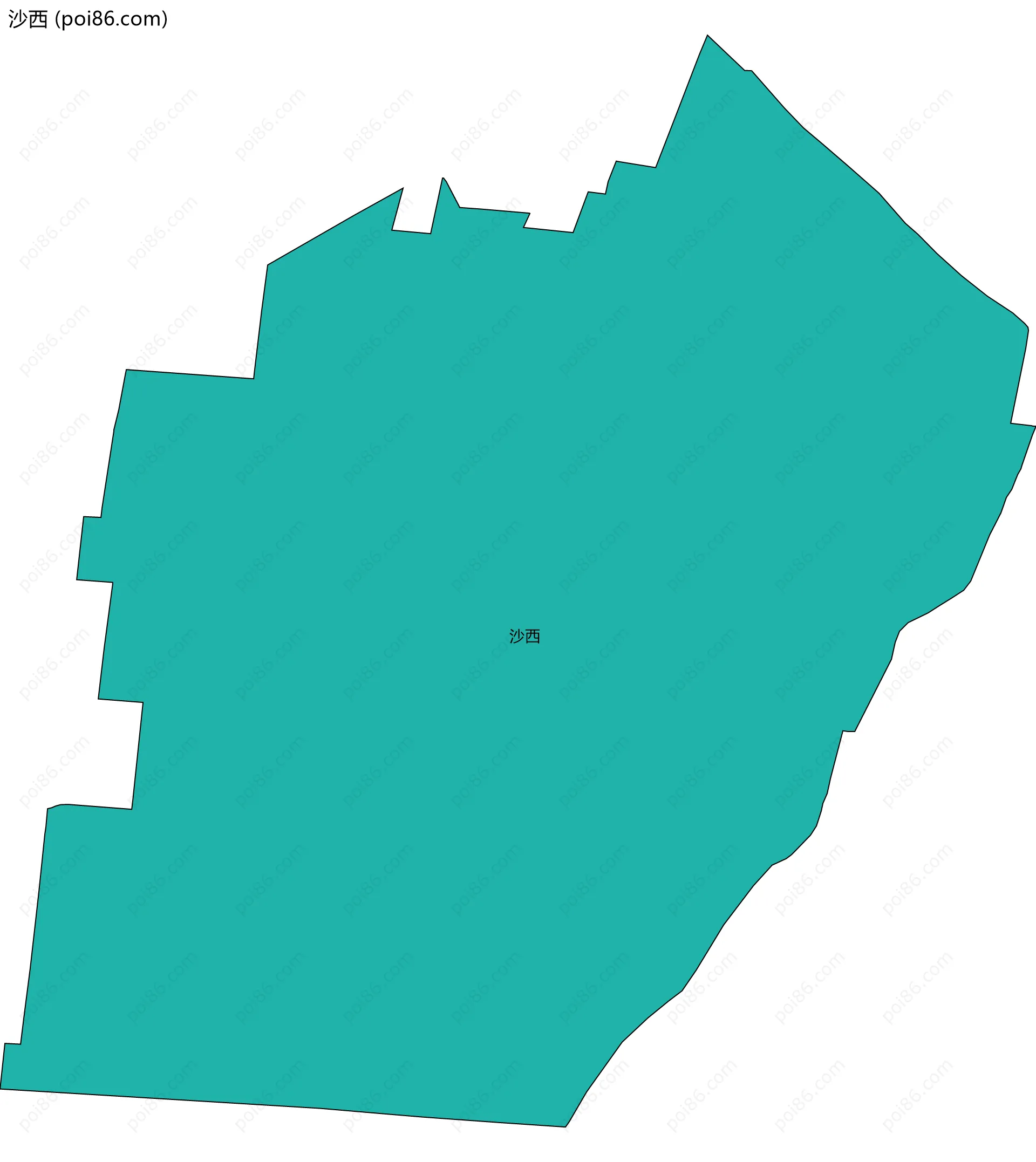 沙西边界地图