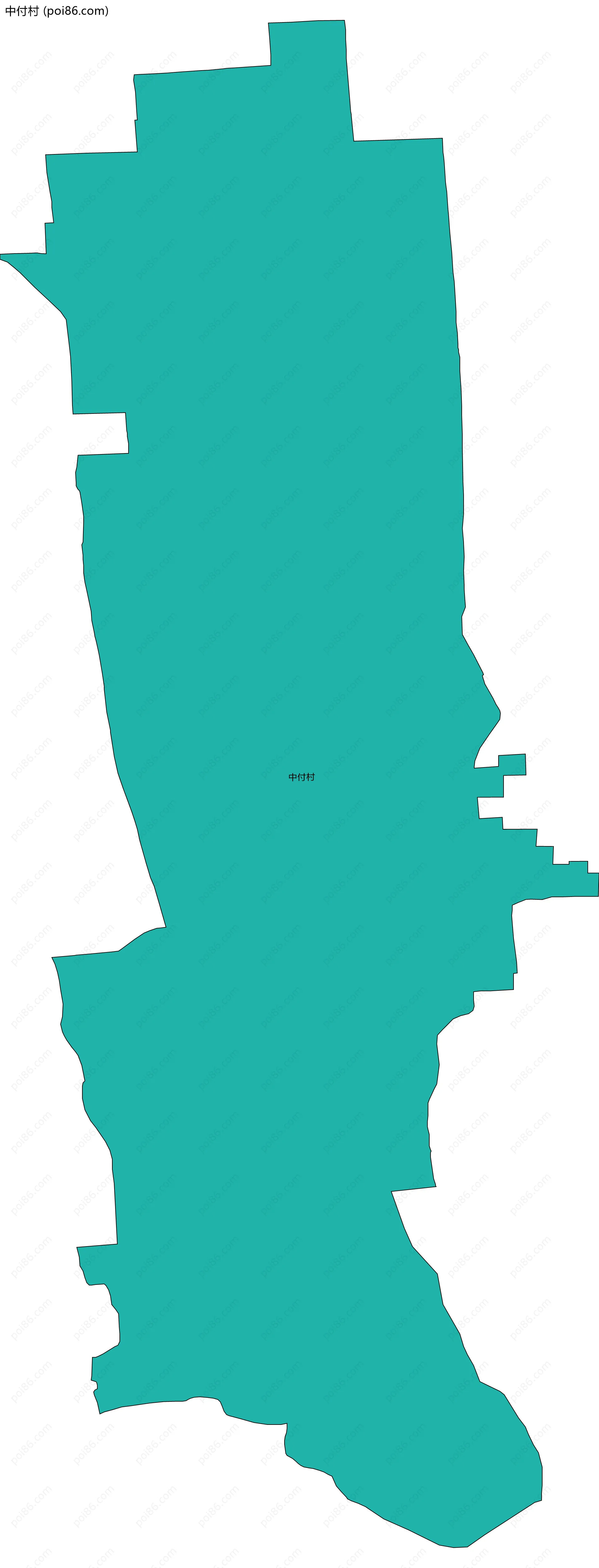 中付村边界地图