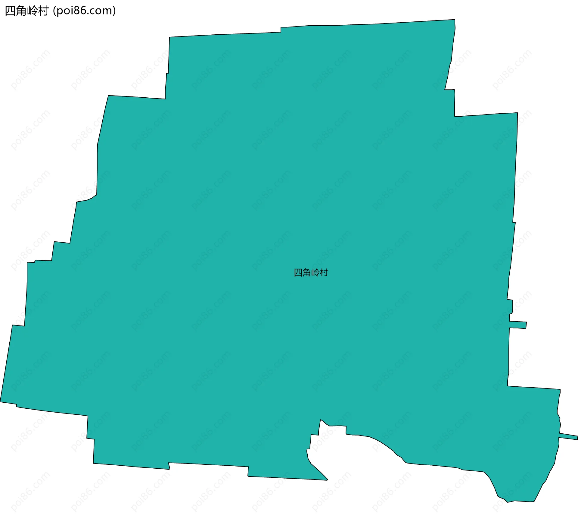 四角岭村边界地图