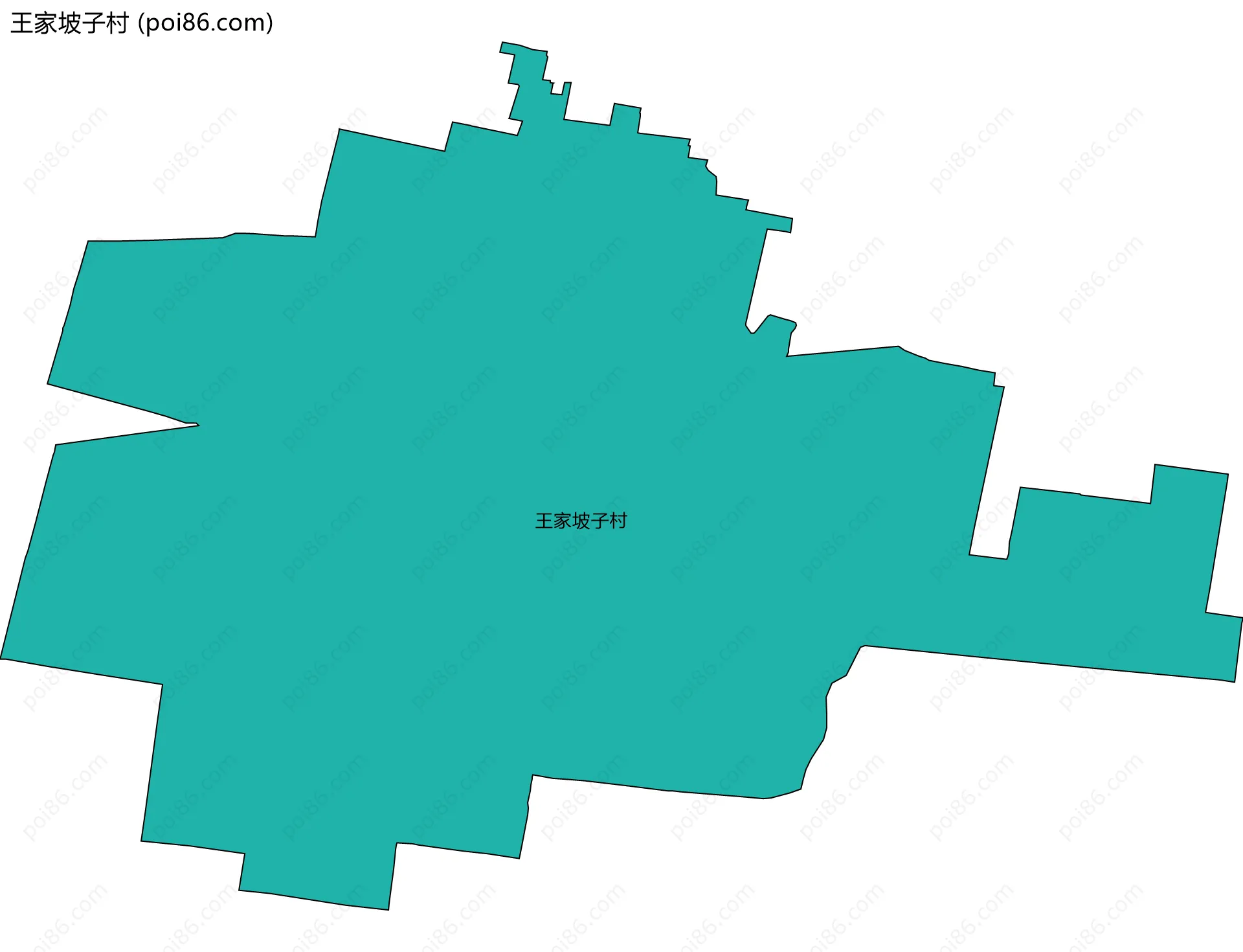 王家坡子村边界地图