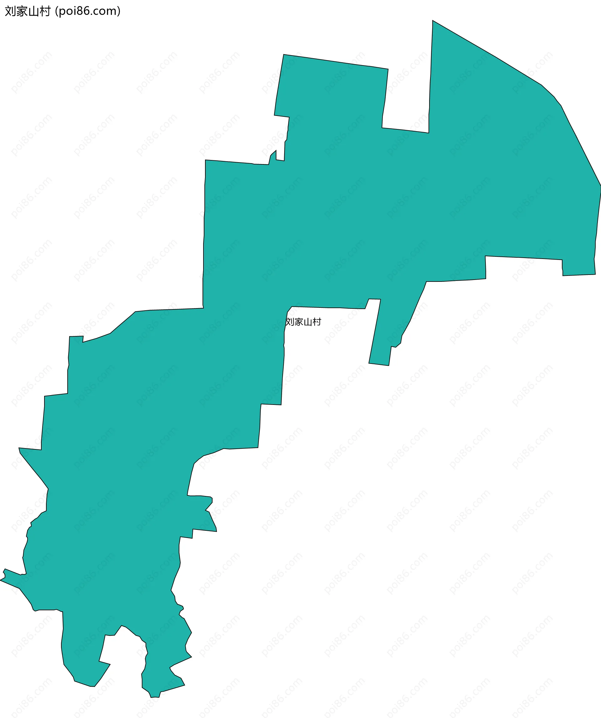 刘家山村边界地图