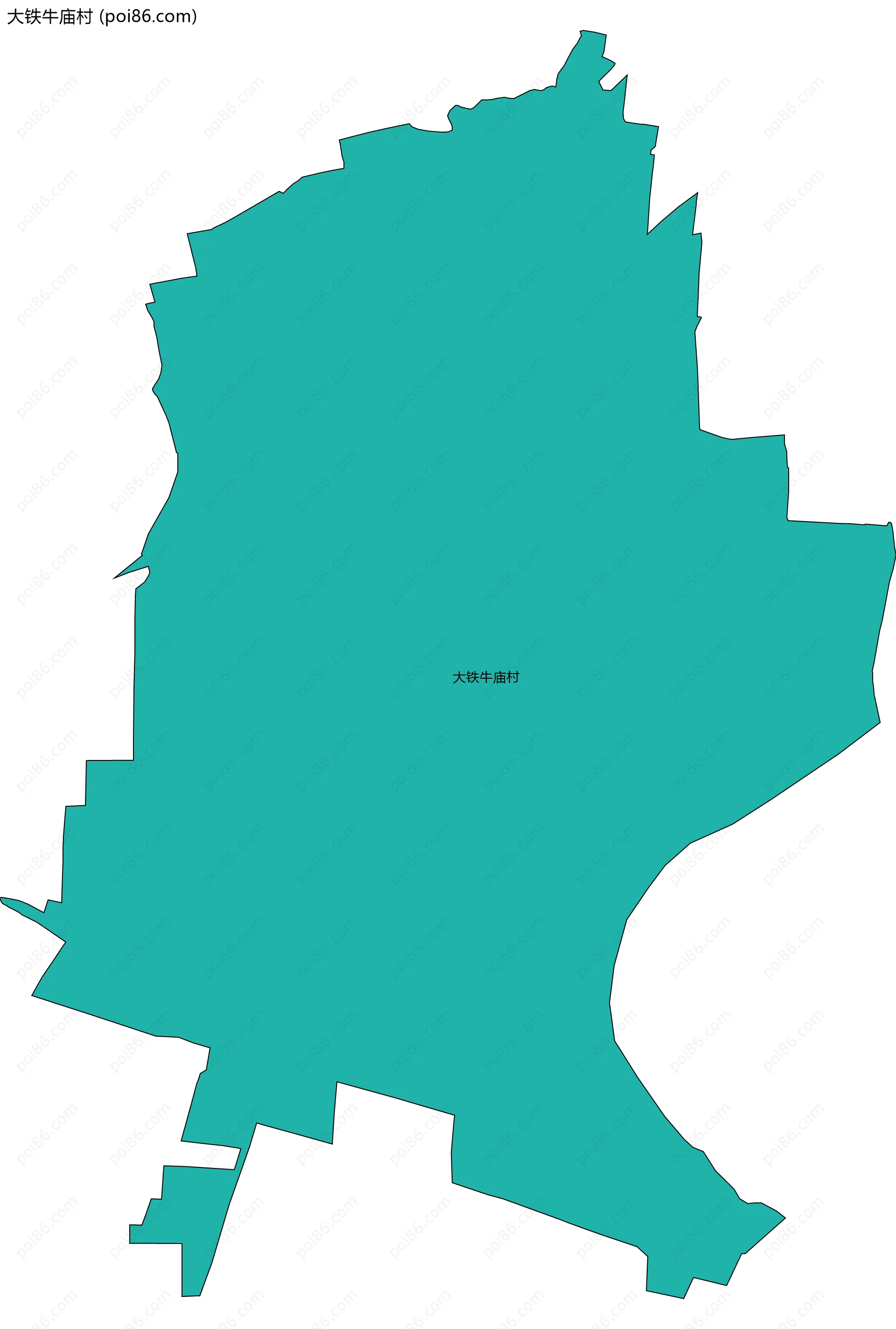 大铁牛庙村边界地图