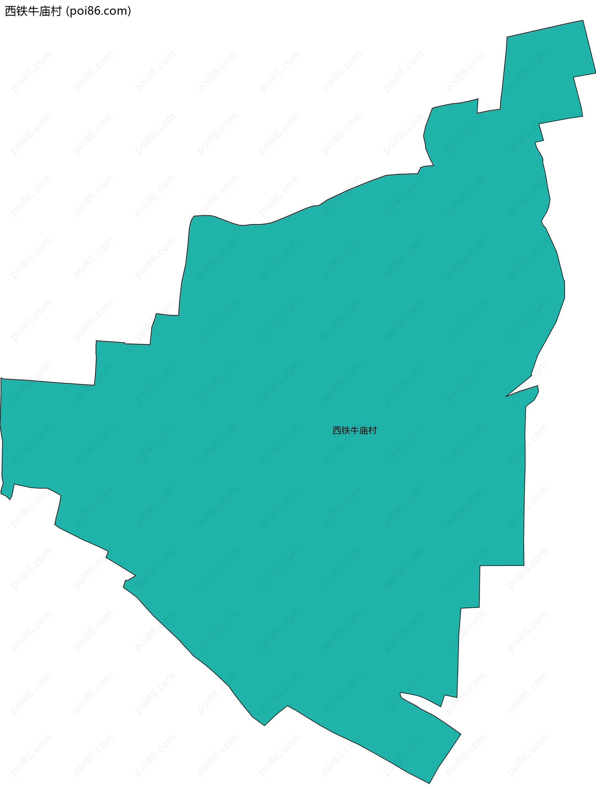 西铁牛庙村边界地图