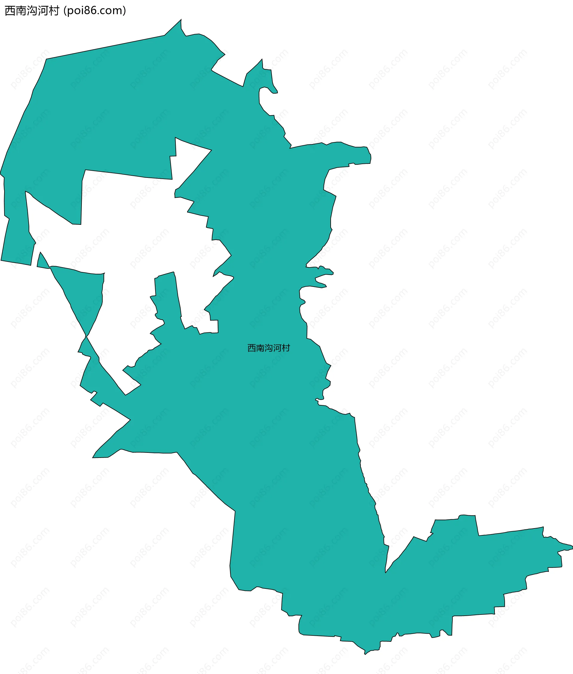西南沟河村边界地图