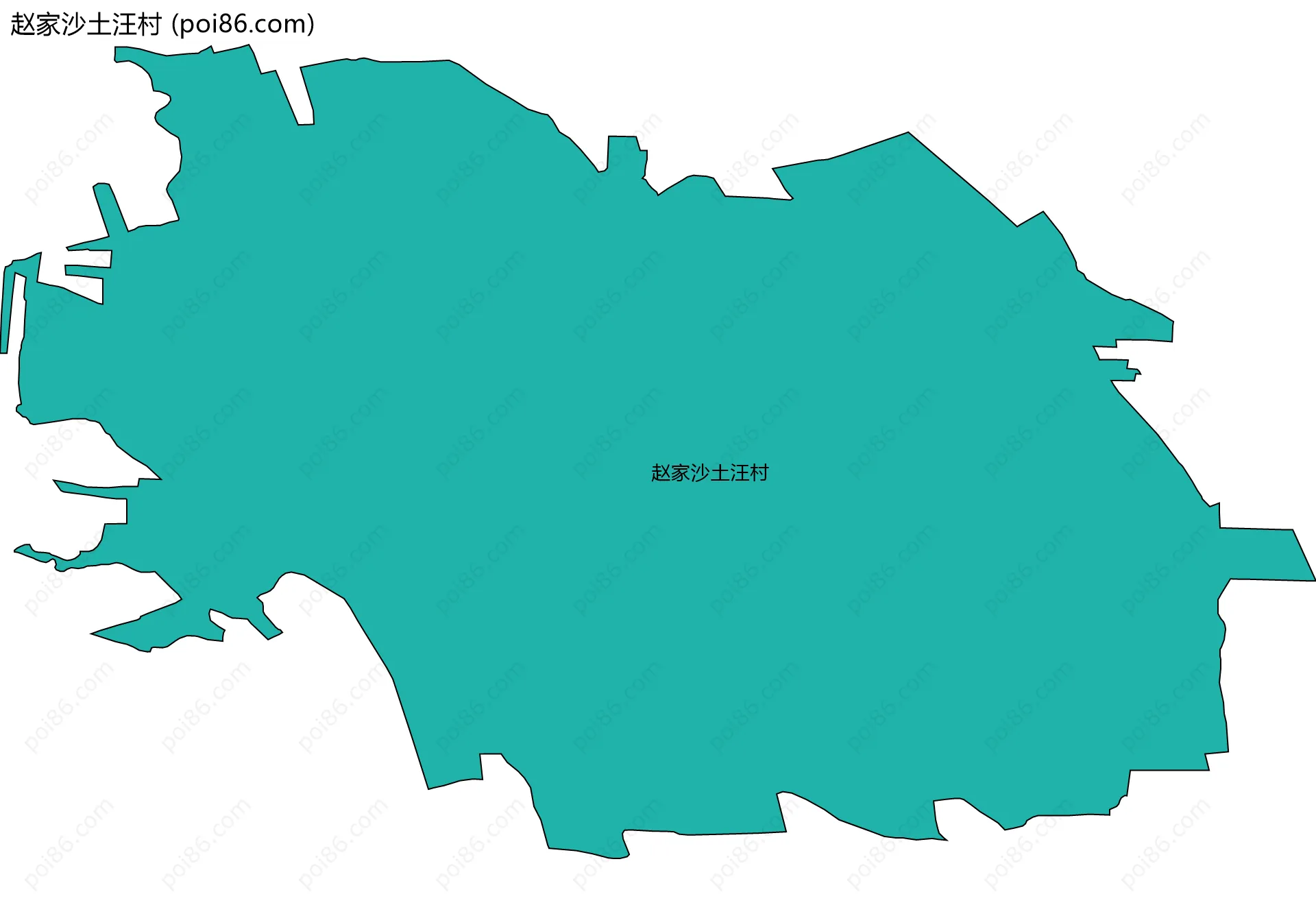 赵家沙土汪村边界地图
