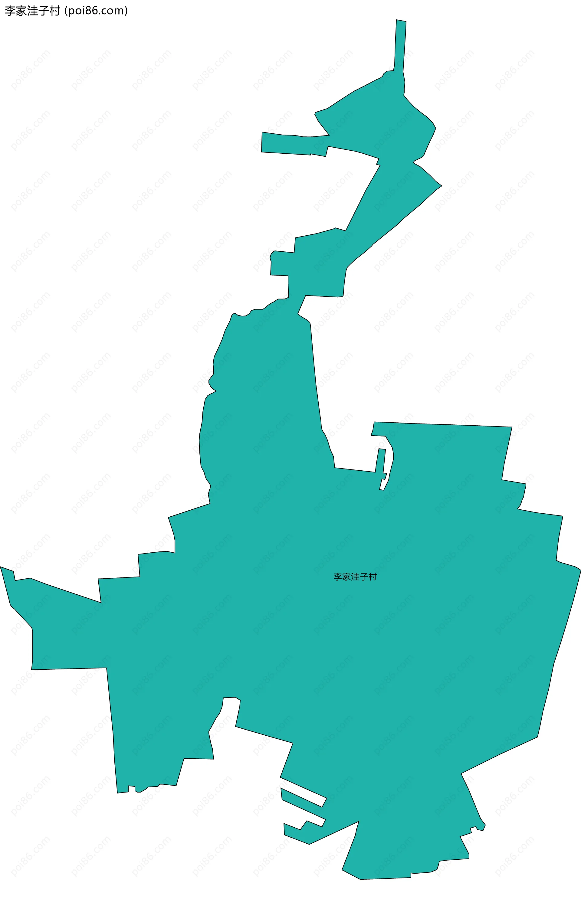 李家洼子村边界地图