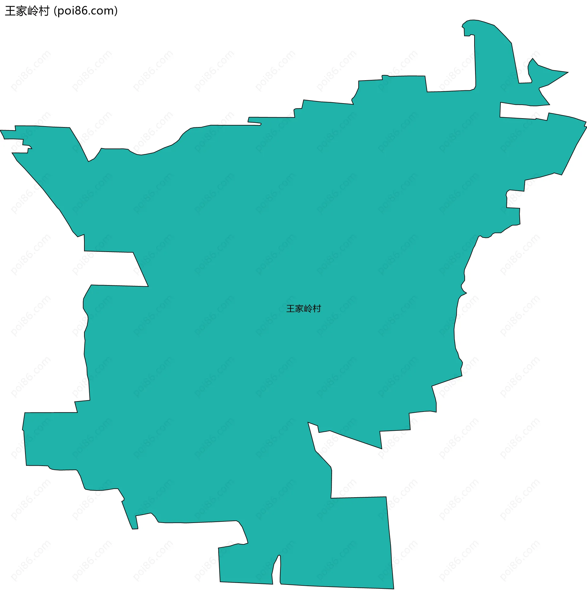 王家岭村边界地图