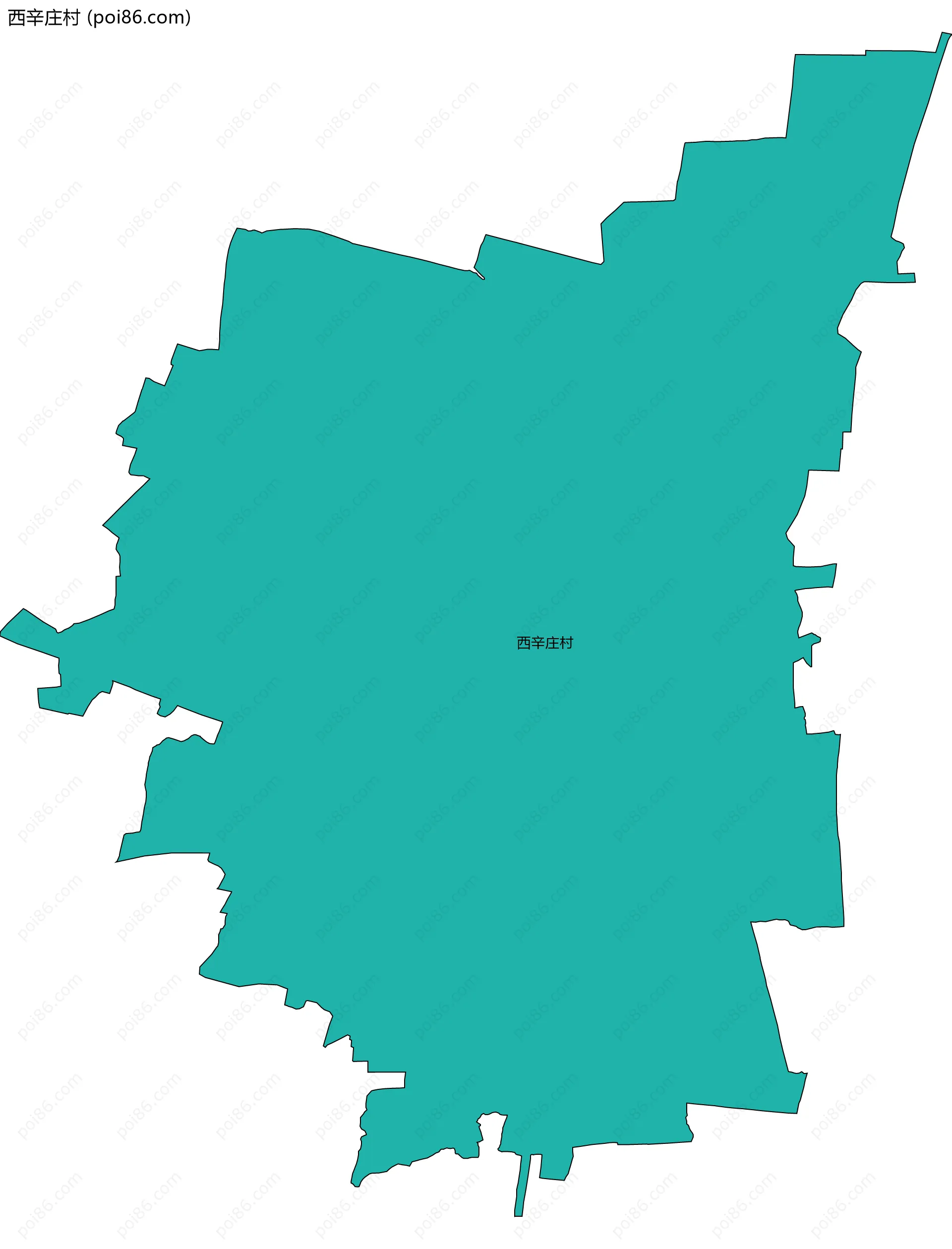 西辛庄村边界地图