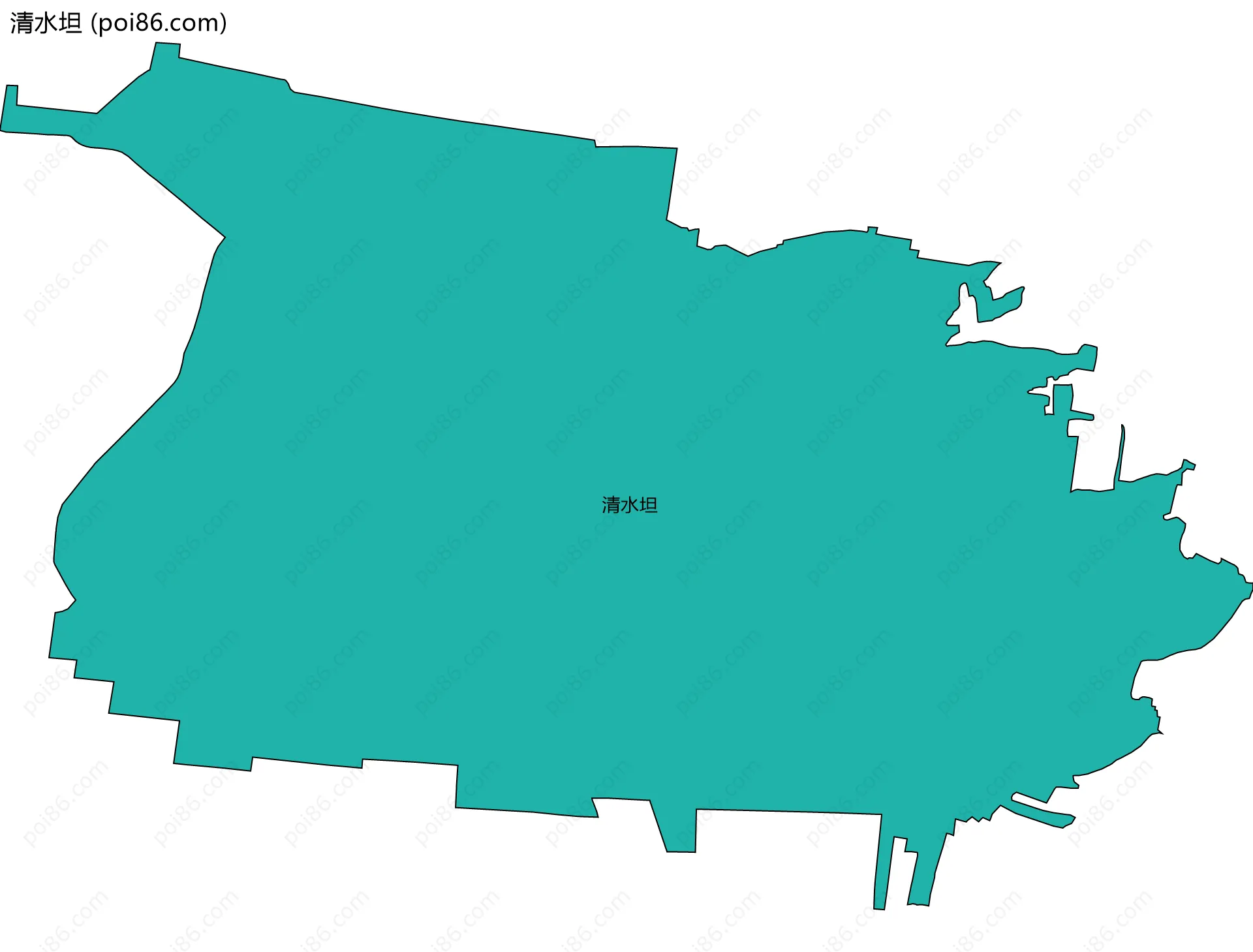清水坦边界地图