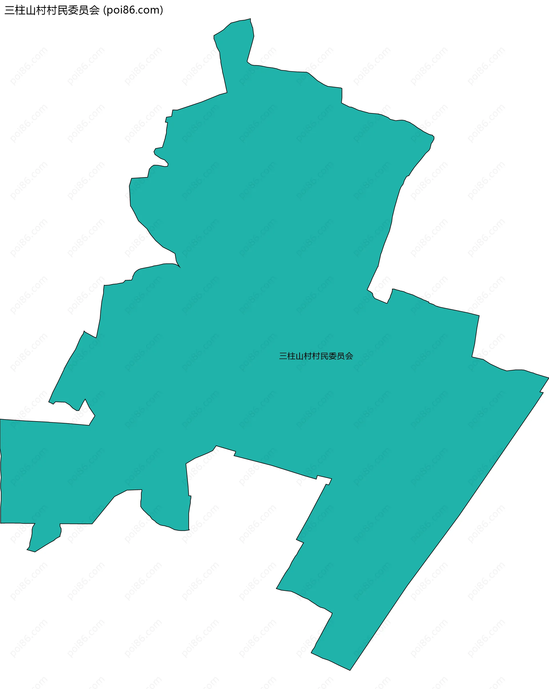 三柱山村村民委员会边界地图