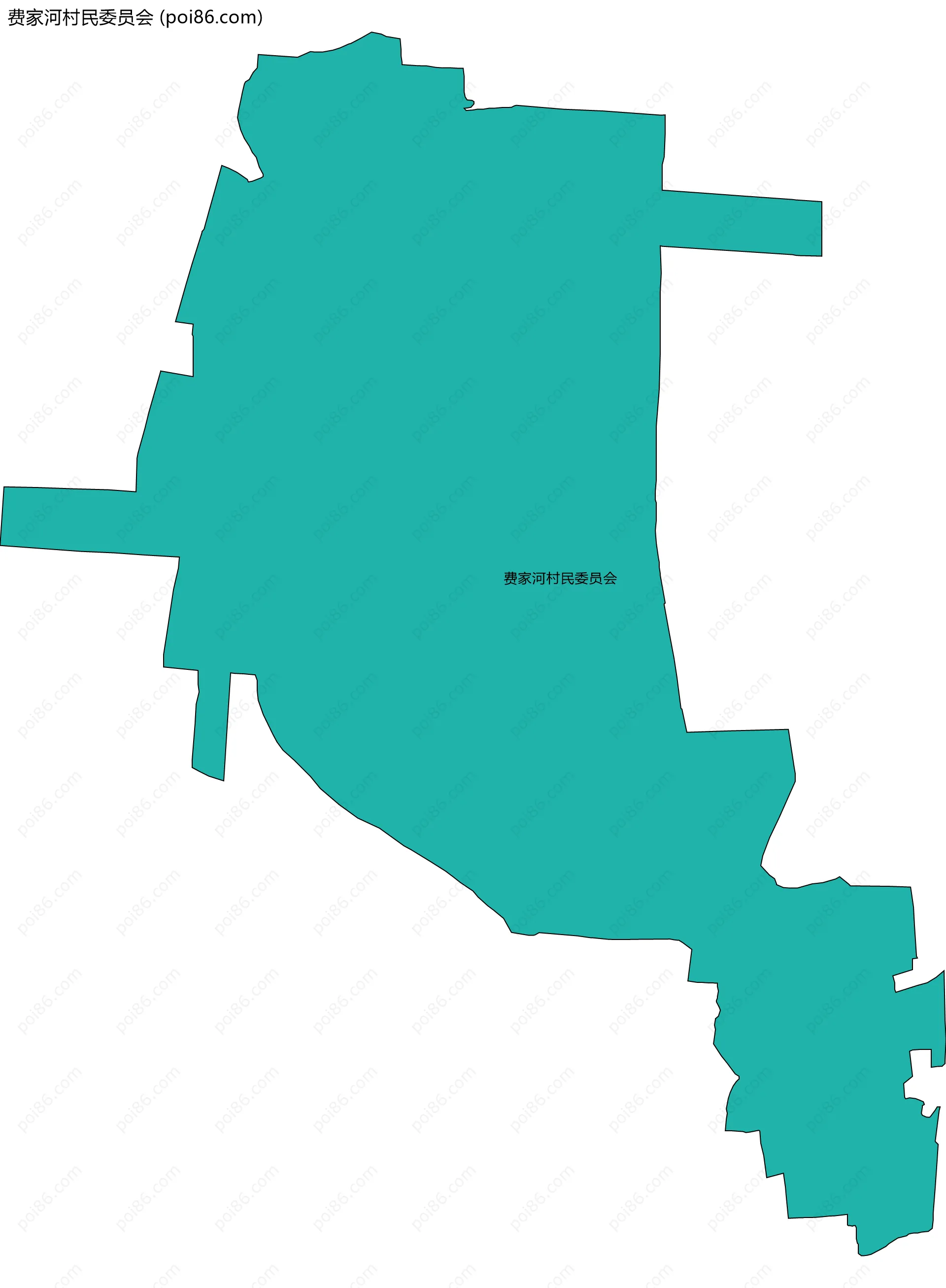 费家河村民委员会边界地图