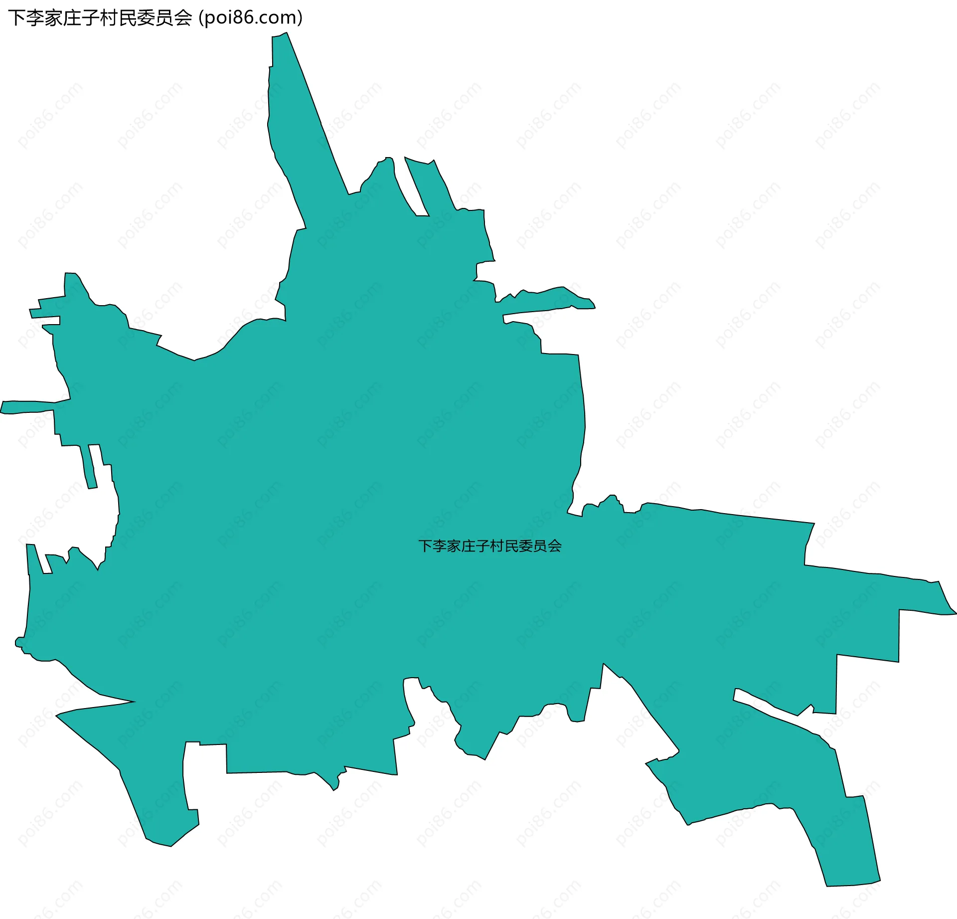 下李家庄子村民委员会边界地图