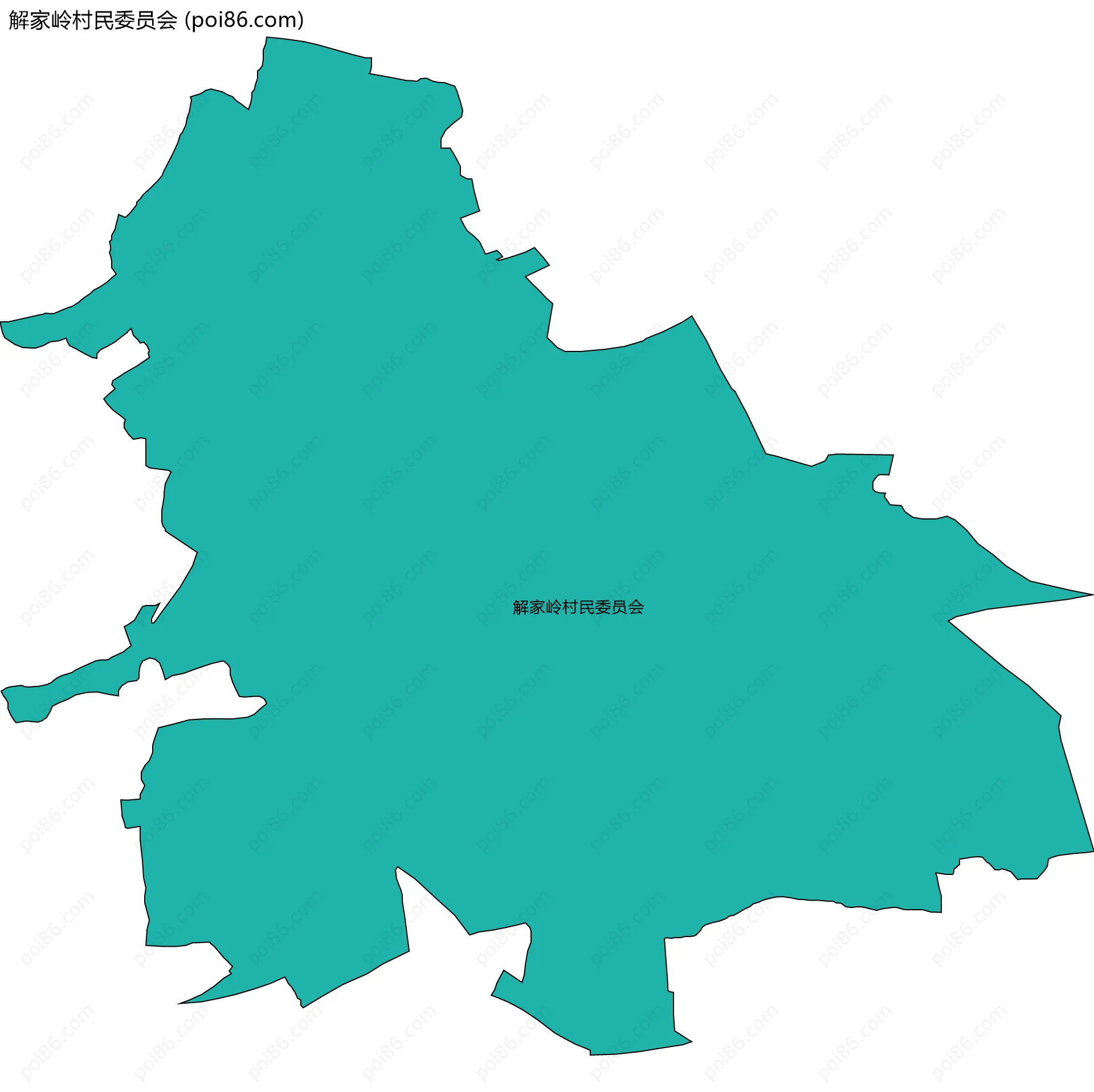 解家岭村民委员会边界地图