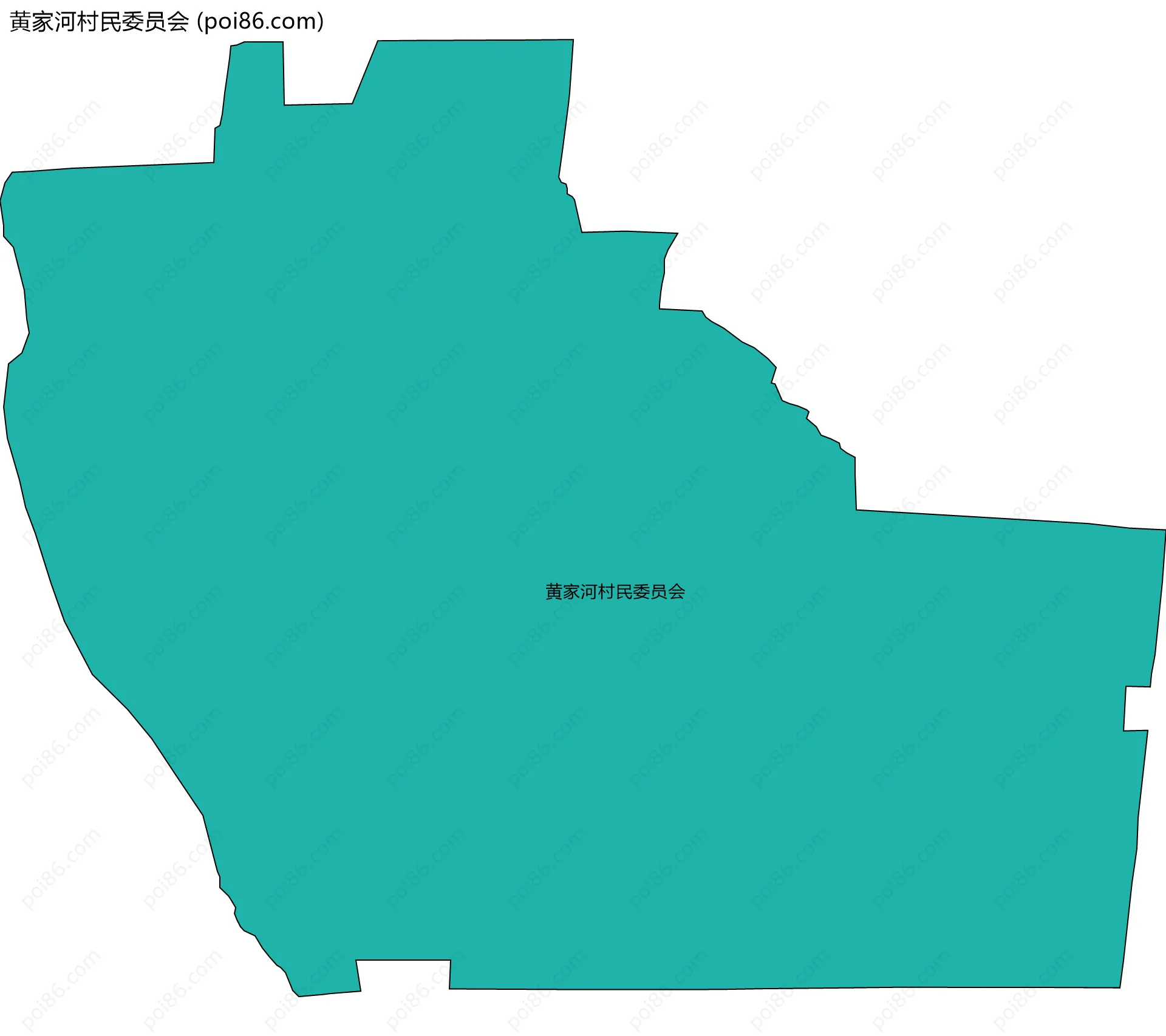 黄家河村民委员会边界地图