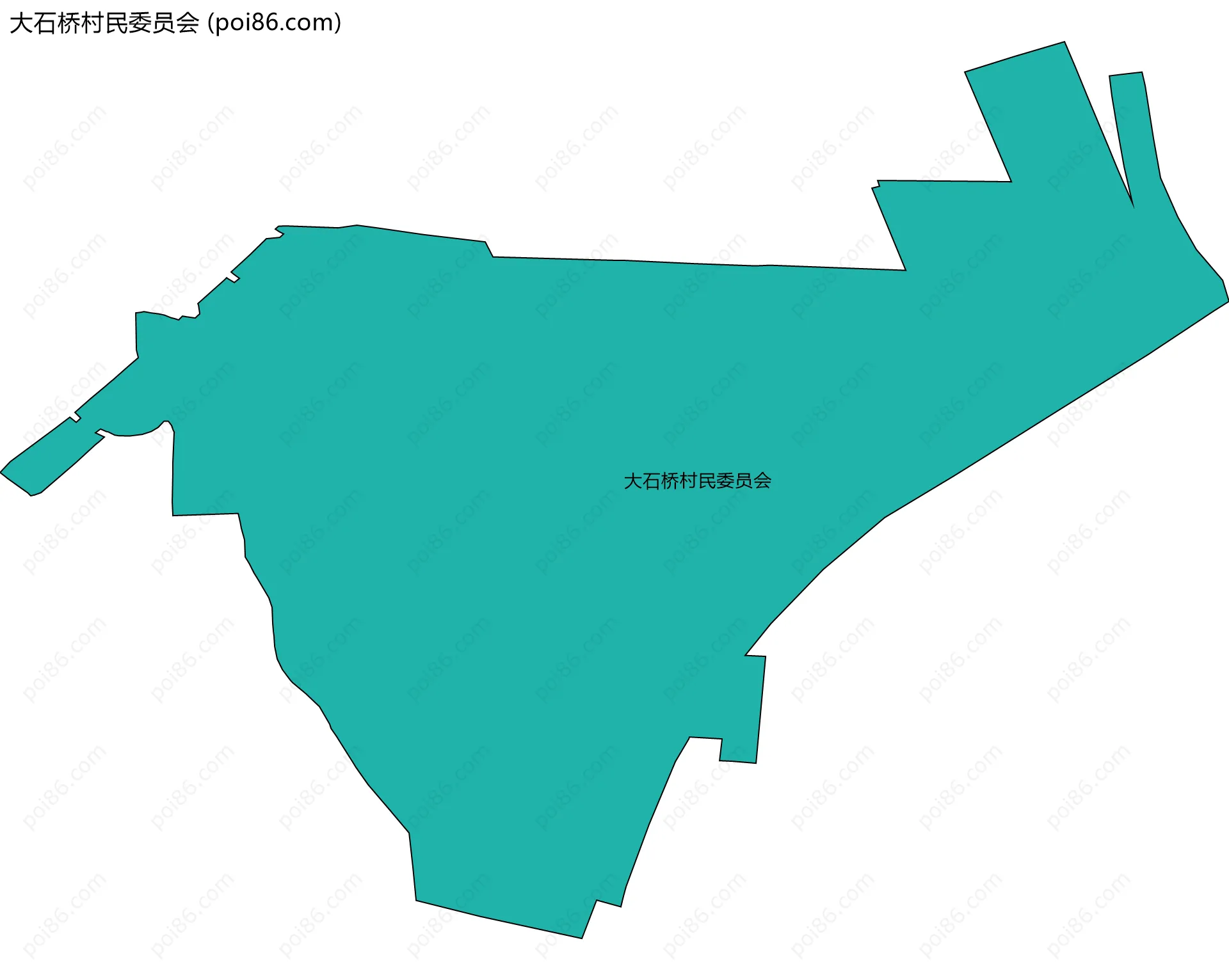大石桥村民委员会边界地图