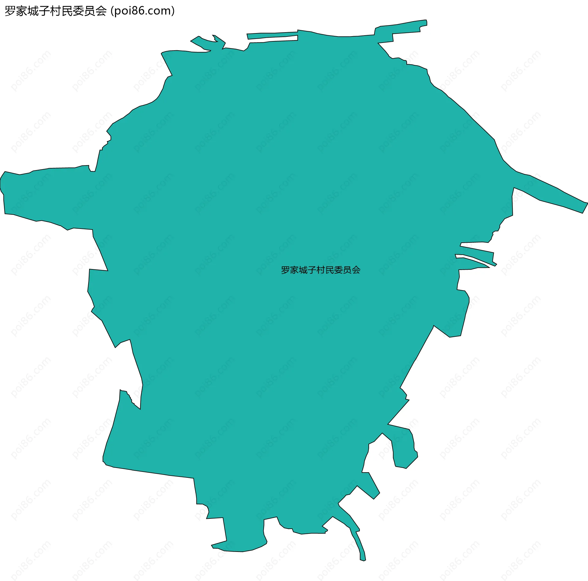 罗家城子村民委员会边界地图