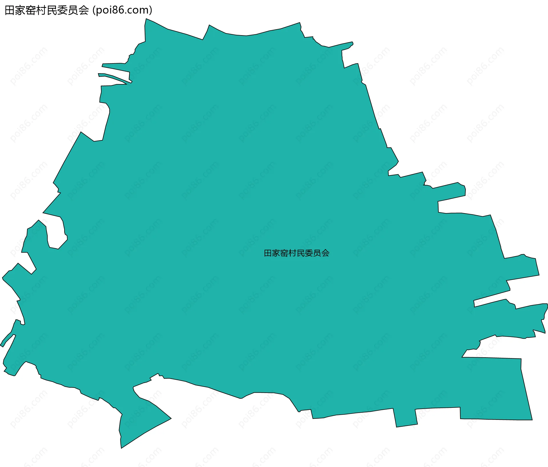 田家窑村民委员会边界地图