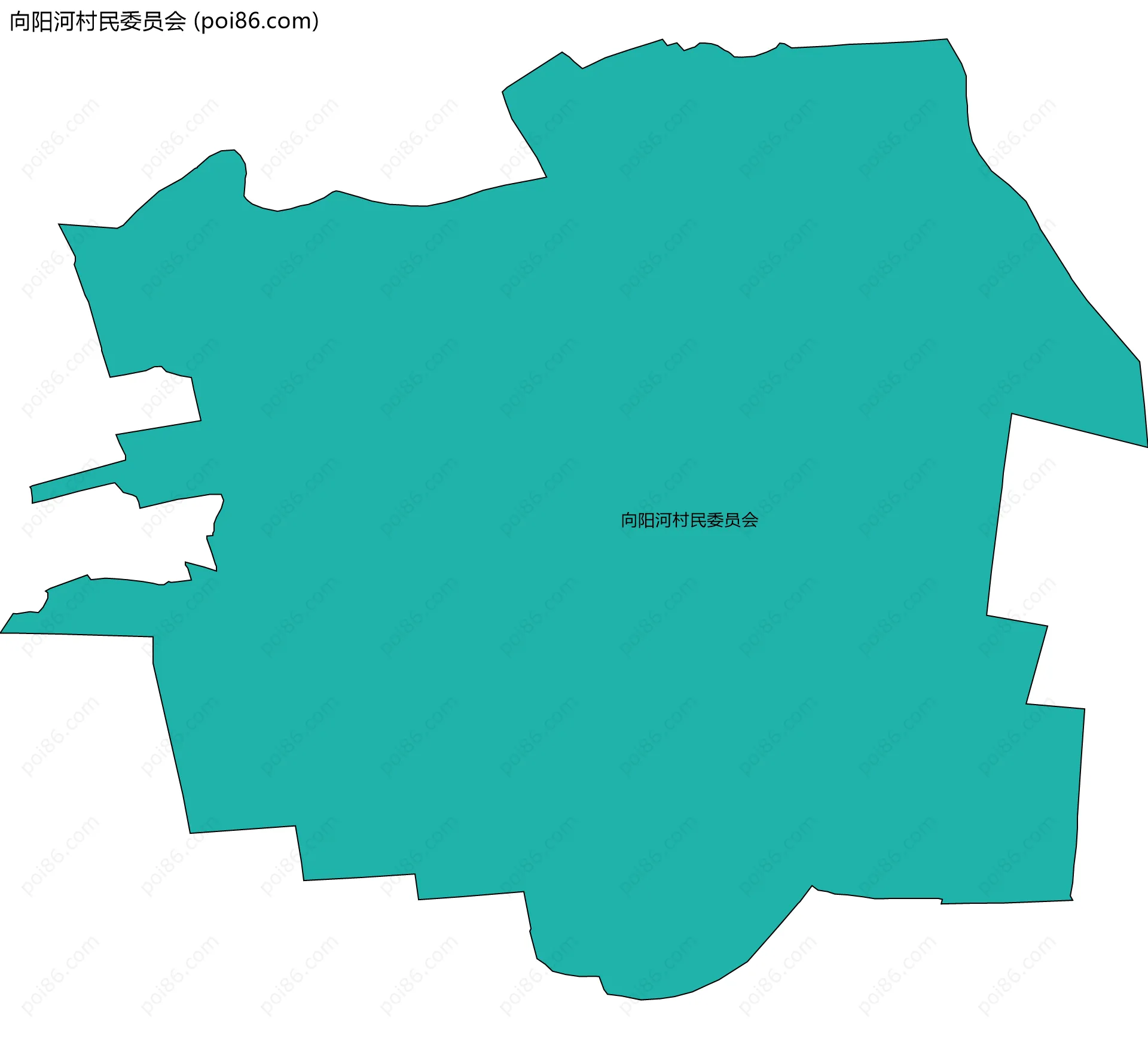 向阳河村民委员会边界地图