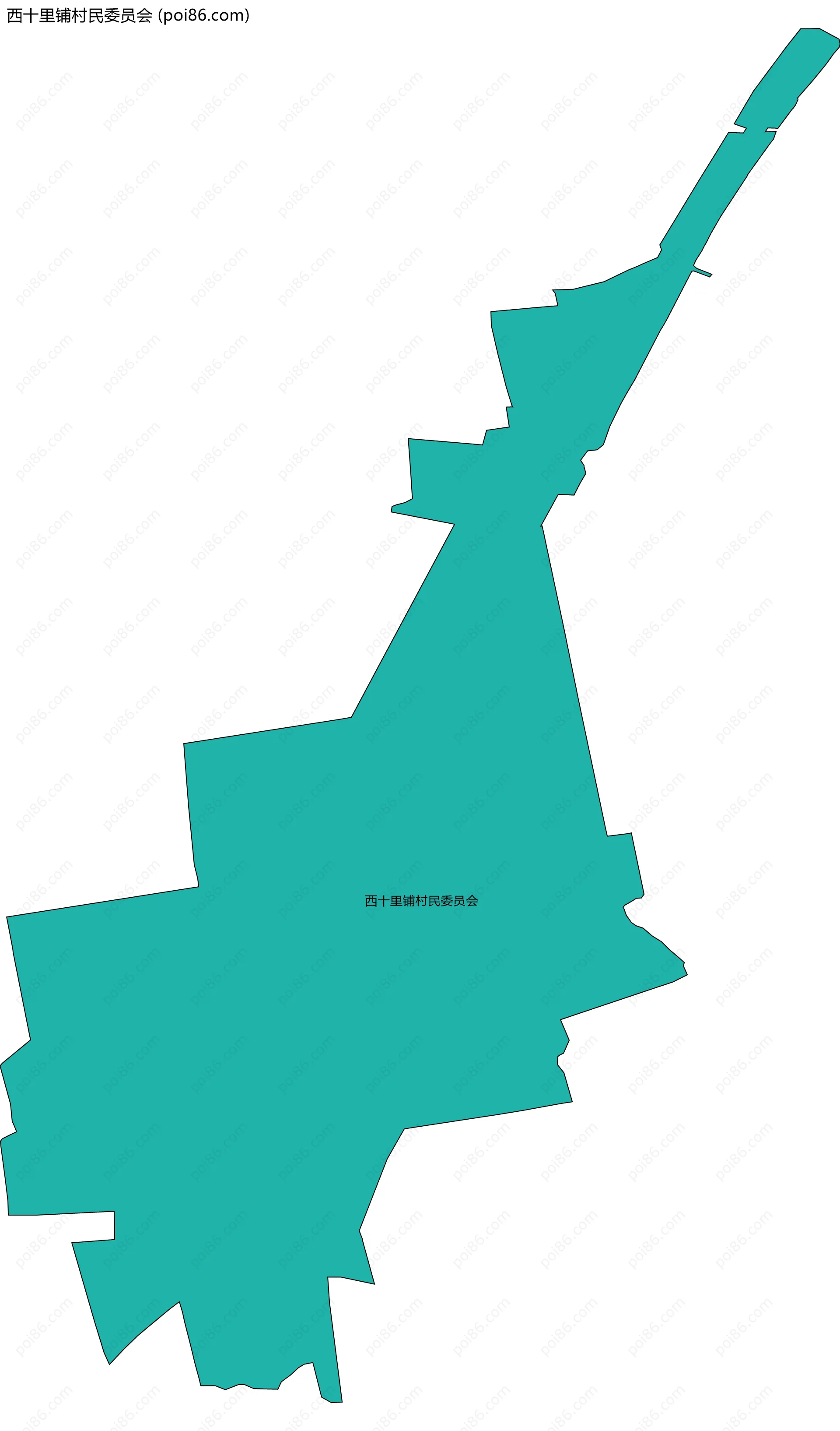 西十里铺村民委员会边界地图