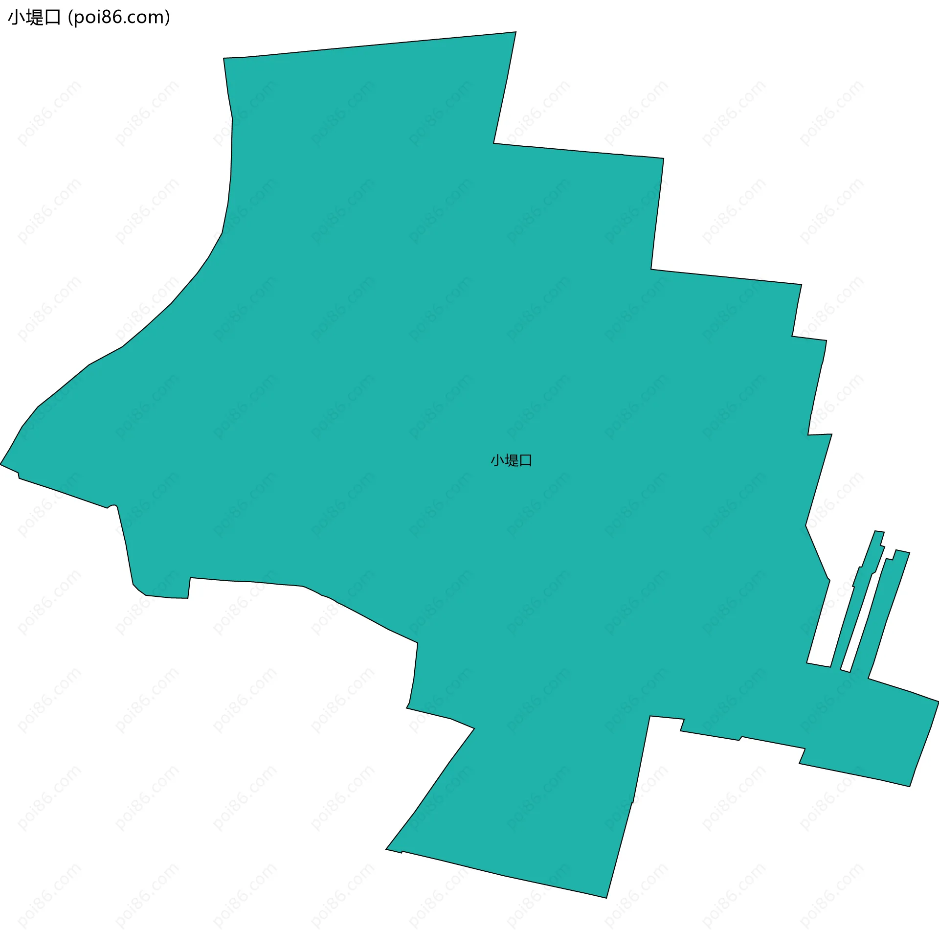 小堤口边界地图