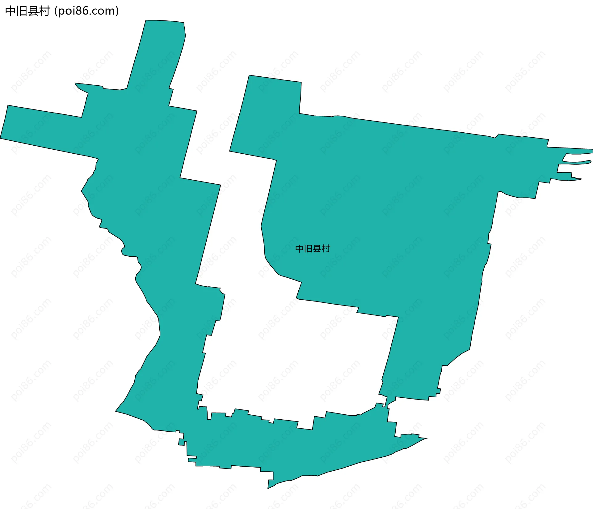 中旧县村边界地图