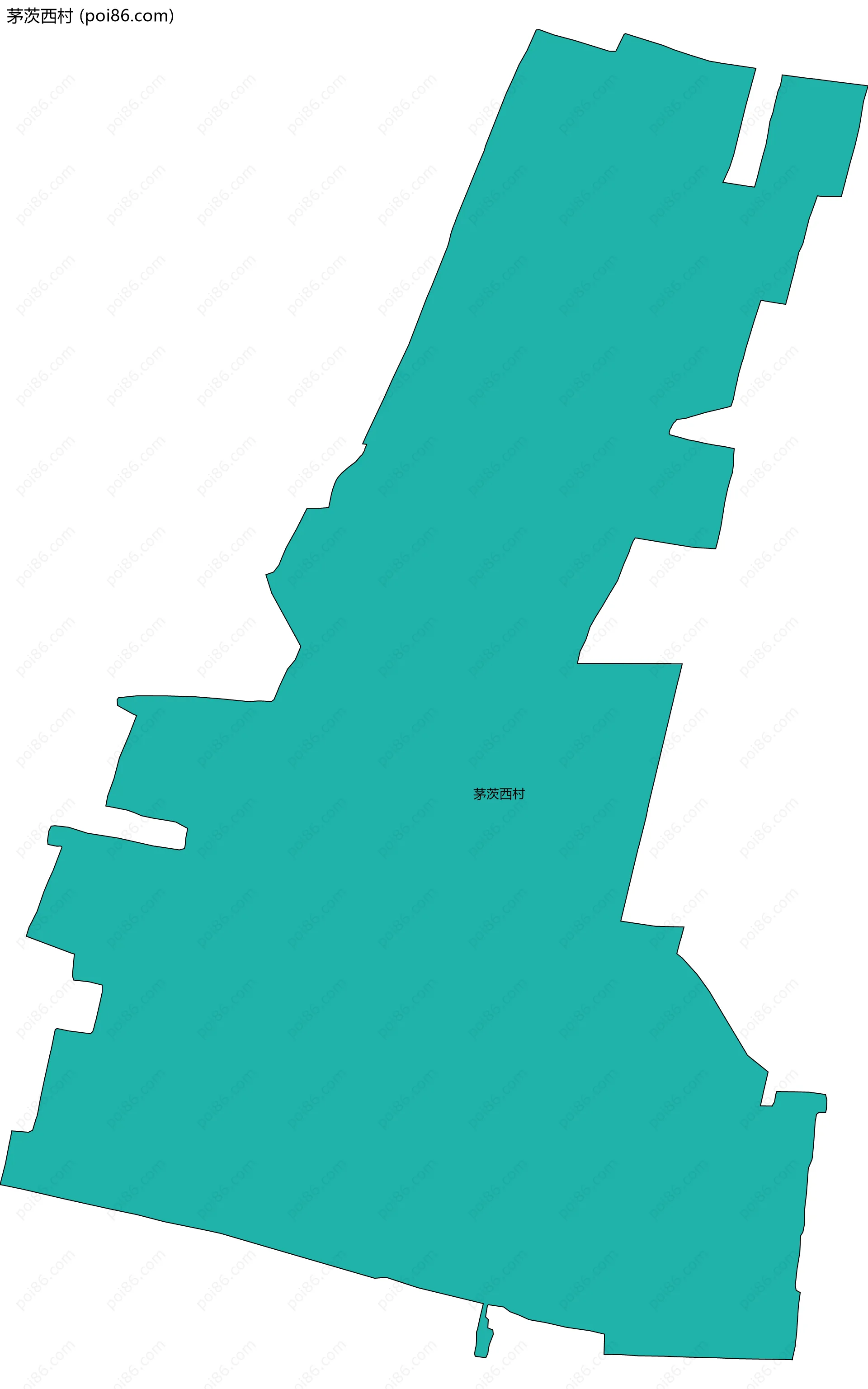 茅茨西村边界地图