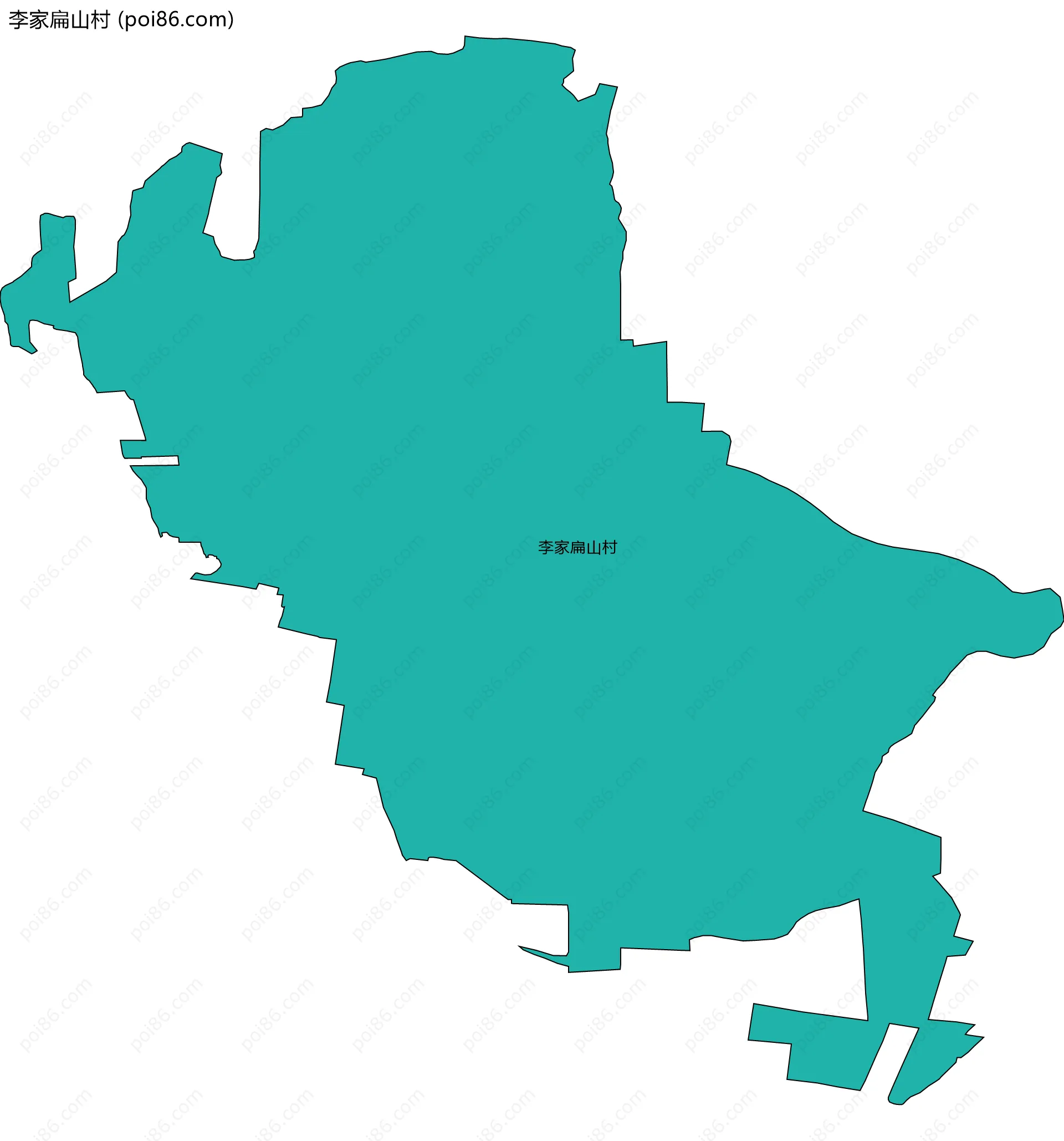 李家扁山村边界地图